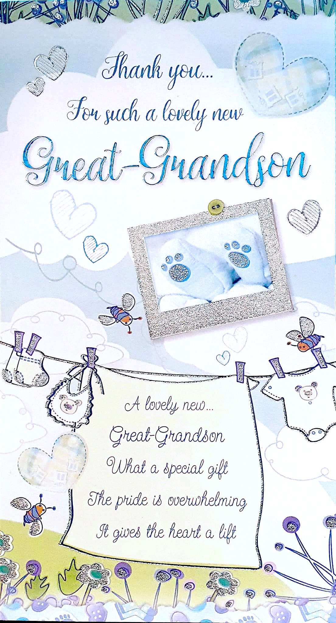 Birth of Our Great-Grandson to the Parents Card  - Overwhelming Joy