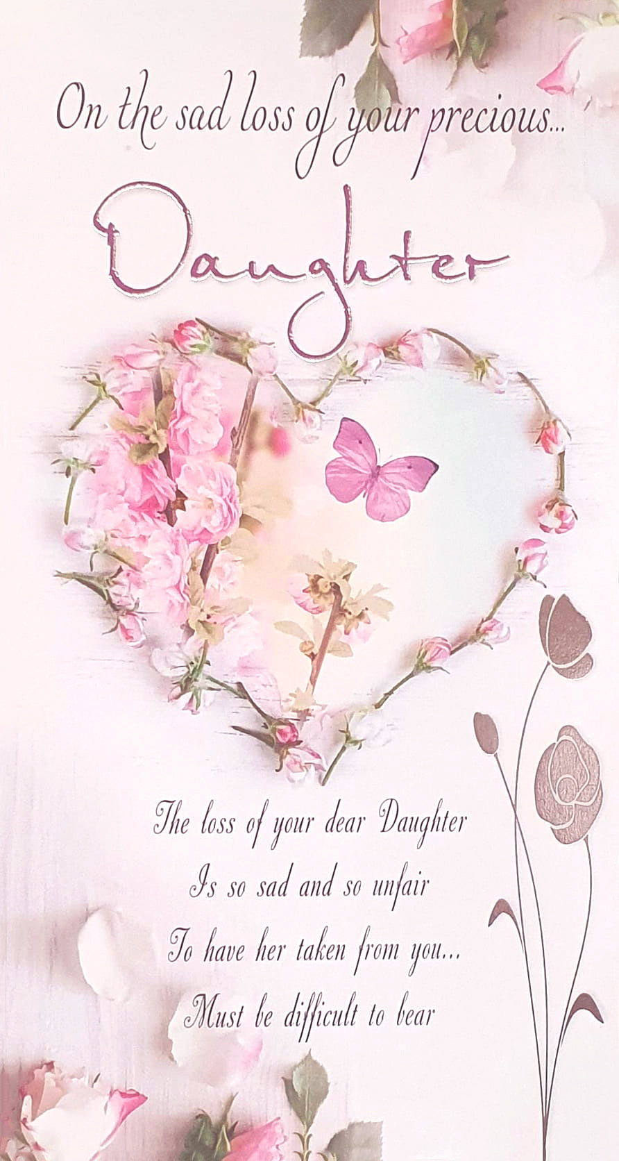 On The Sad Loss of Your Prcious Daughter Sympathy Card