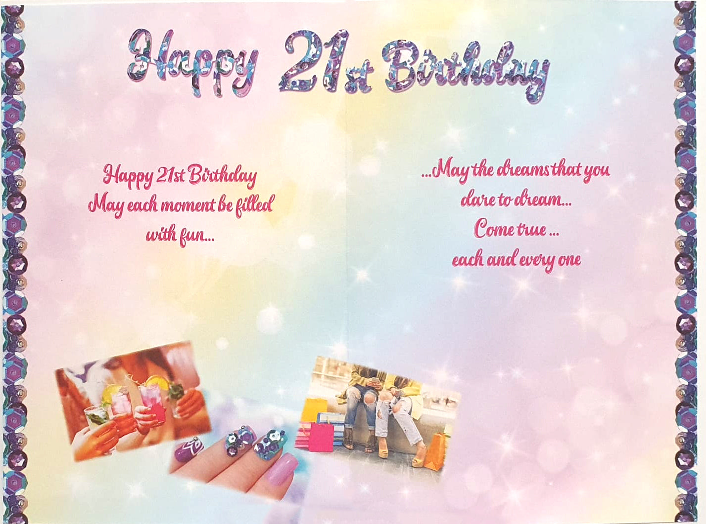 21st Birthday Girls Party Card