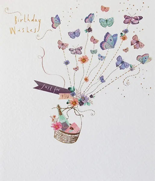 Birthday Wishes Card - Butterflies