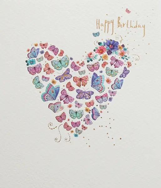 Birthday Card - Butterfly Heart