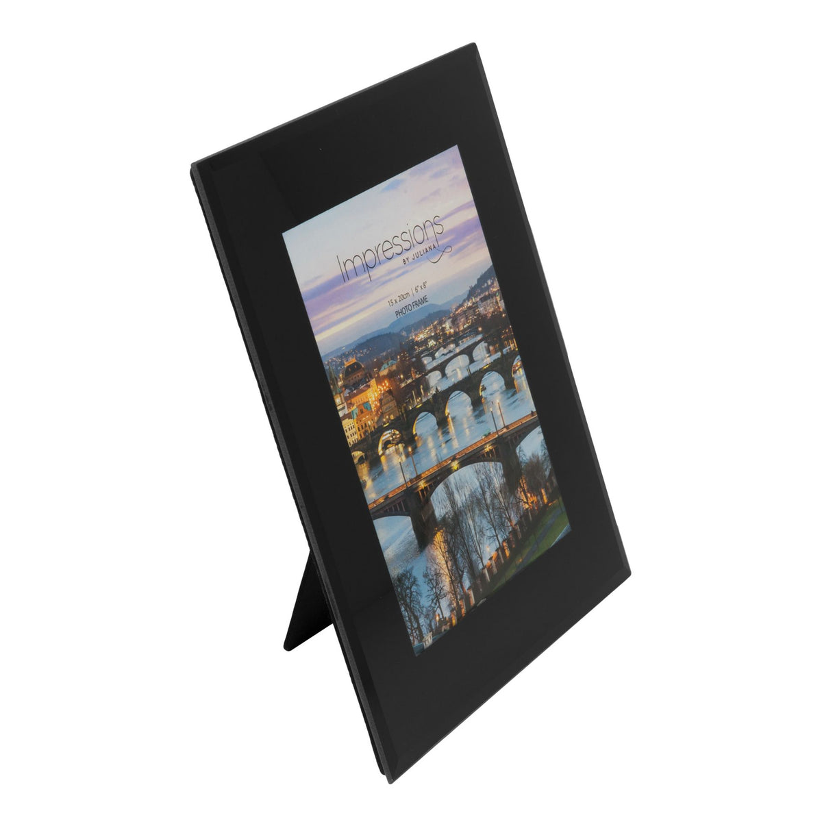 Photo Frame Black Glass Plain Design 6" x 8" *(18/24)*