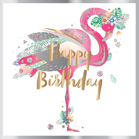 Birthday Card - Flamingo