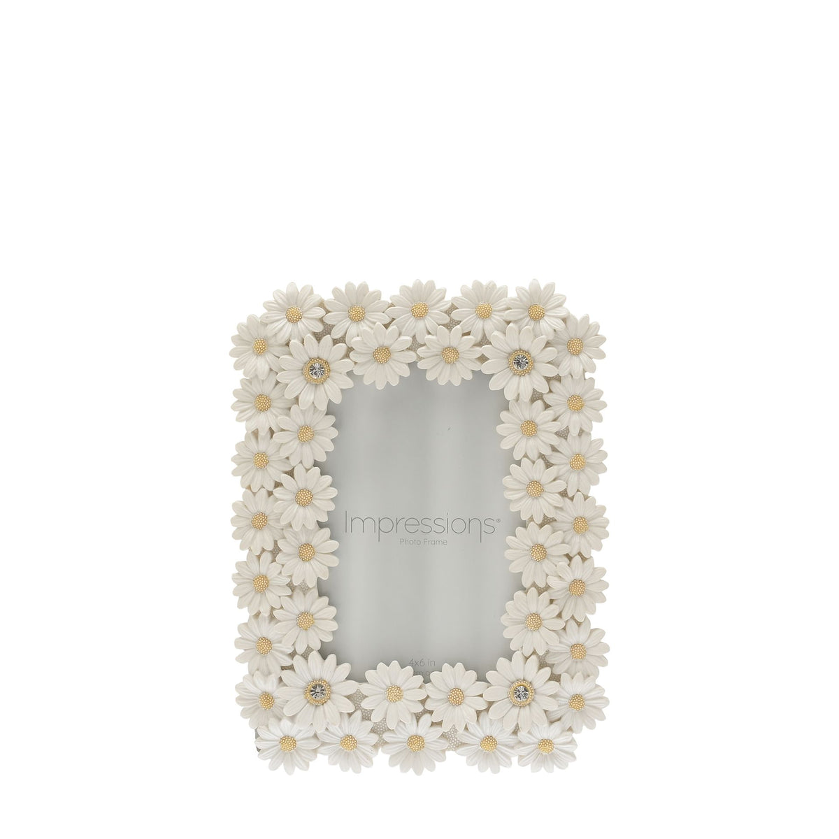 Impressions White Resin Daisy Photo Frame 4" x 6"
