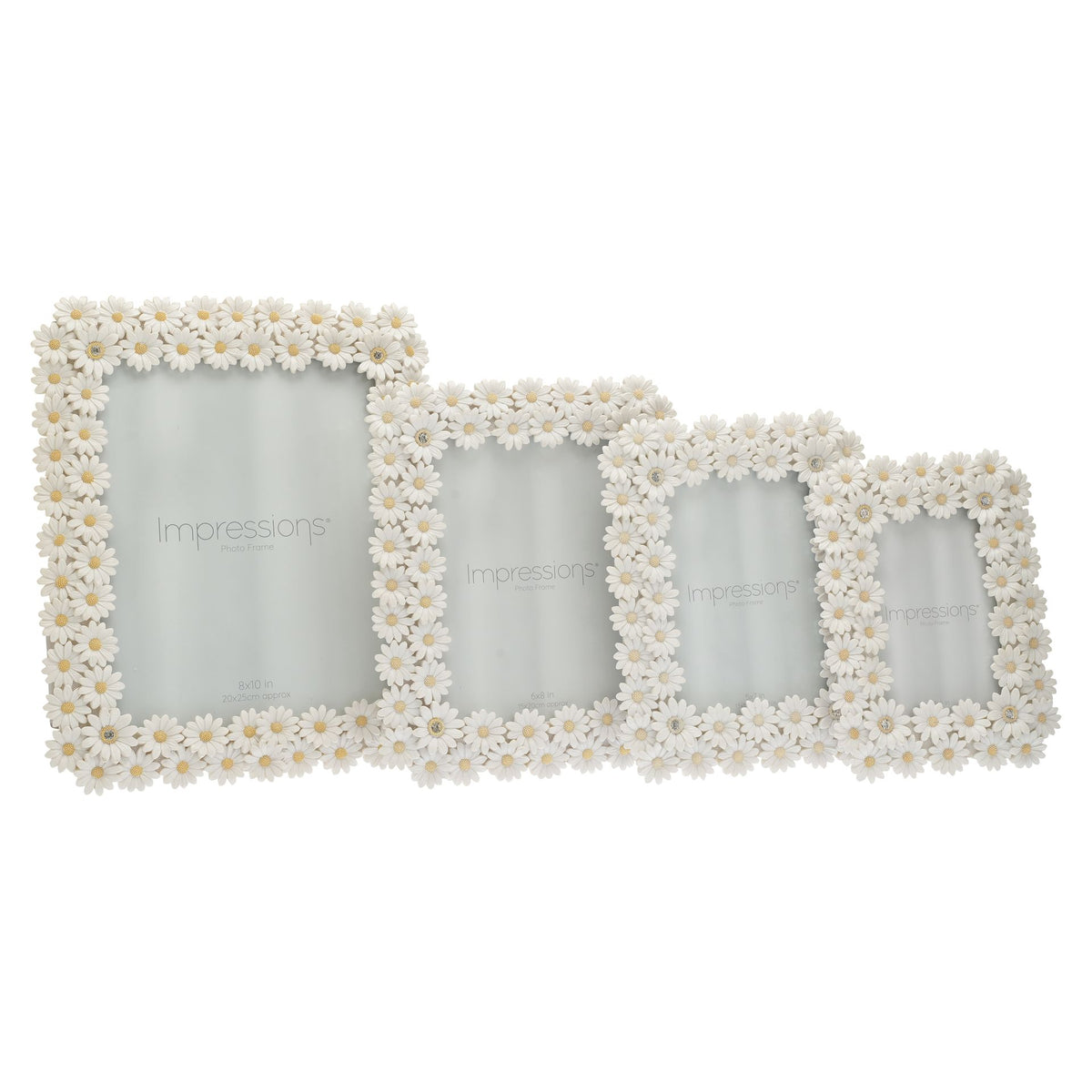 Impressions White Resin Daisy Photo Frame 4" x 6"