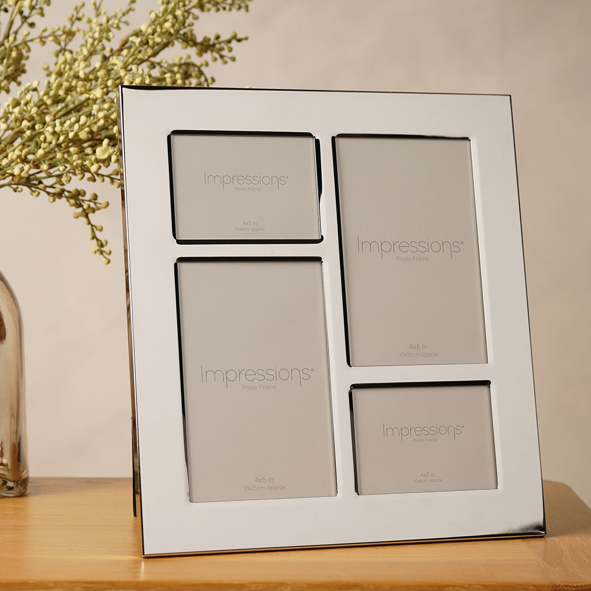 Impressions Shiny Metal Plated 4 Aperture Collage Frame