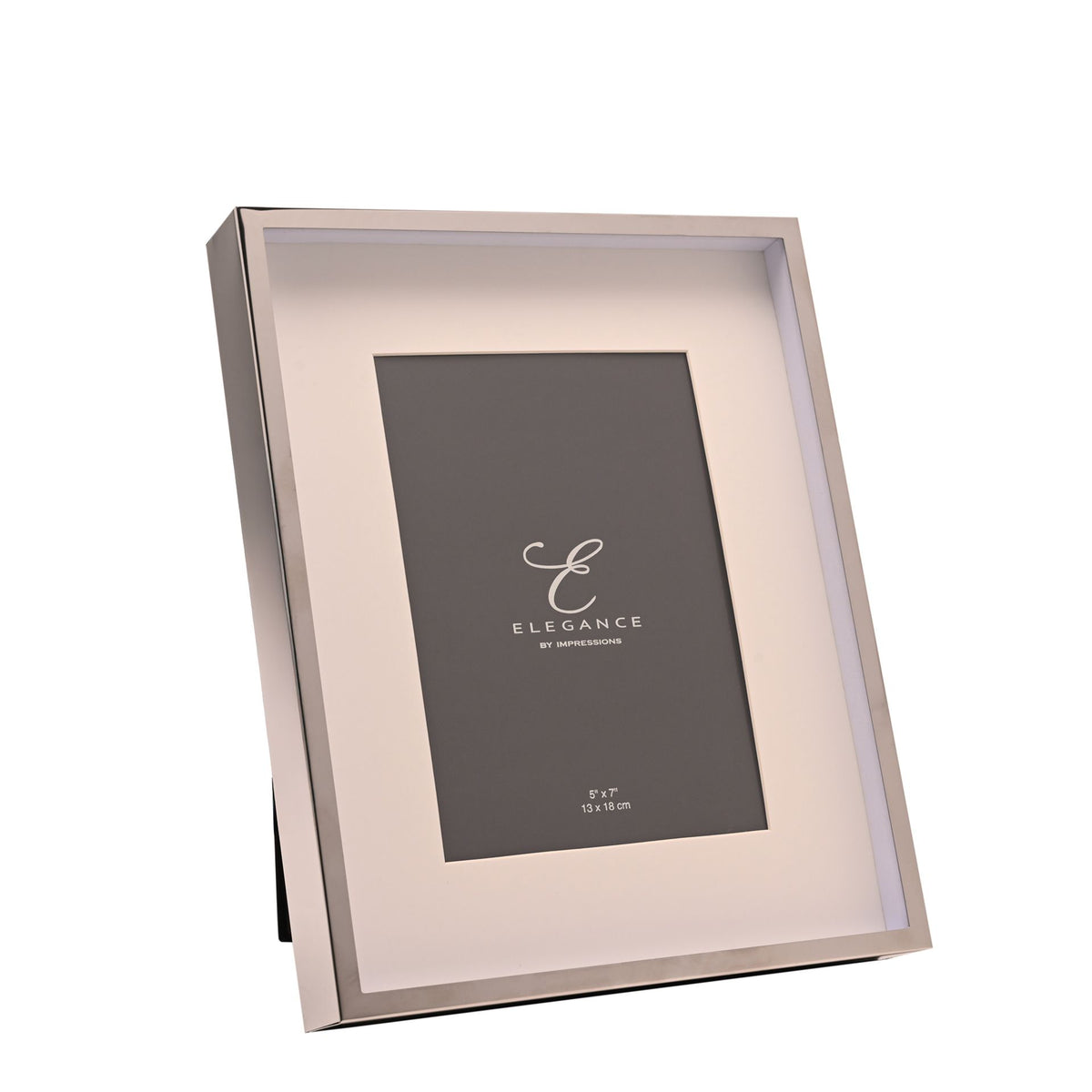 Elegance White Mount Photo Frame 5" x 7" Silver
