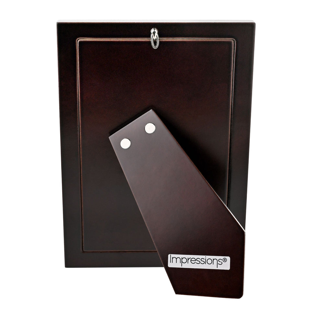 Impressions 999 Silver Narrow Rock Photo Frame 5" x 7" Wood Back Made In Italy