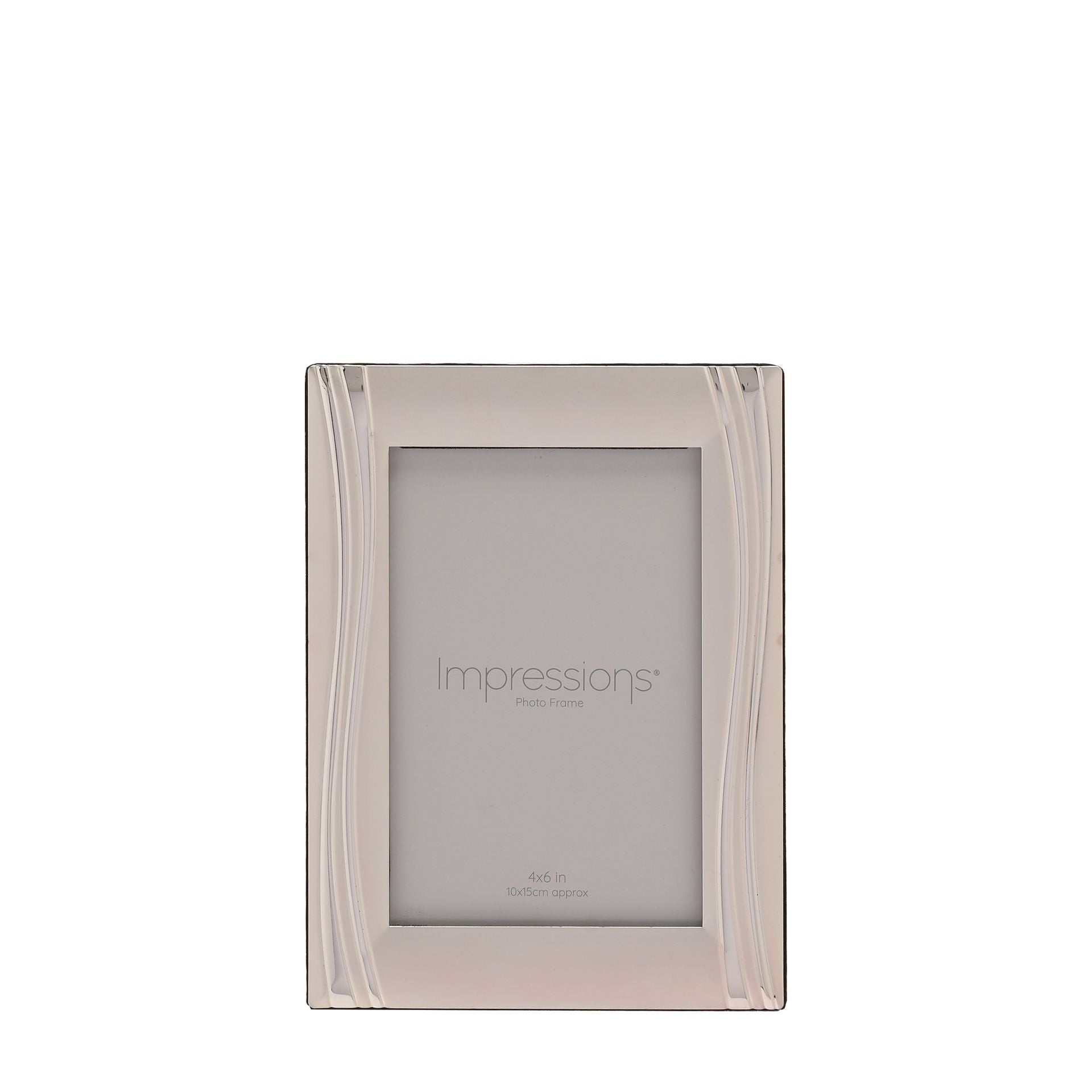 Satin Silverplated Photoframe - Shiny Wavy Design 4" x 6"