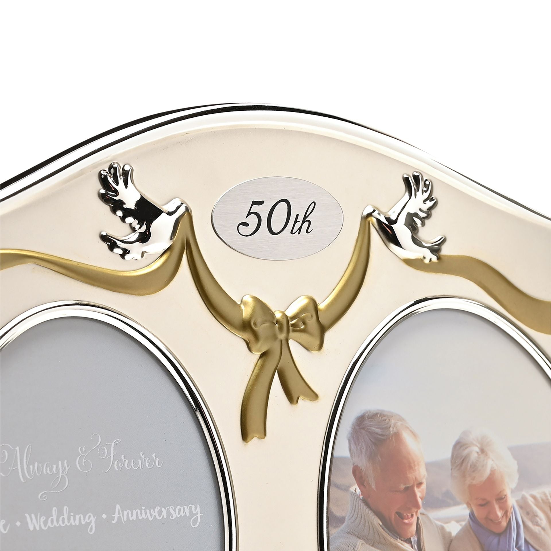 Photo Frame 2Tone S/Plated Double Anniversary - 50th