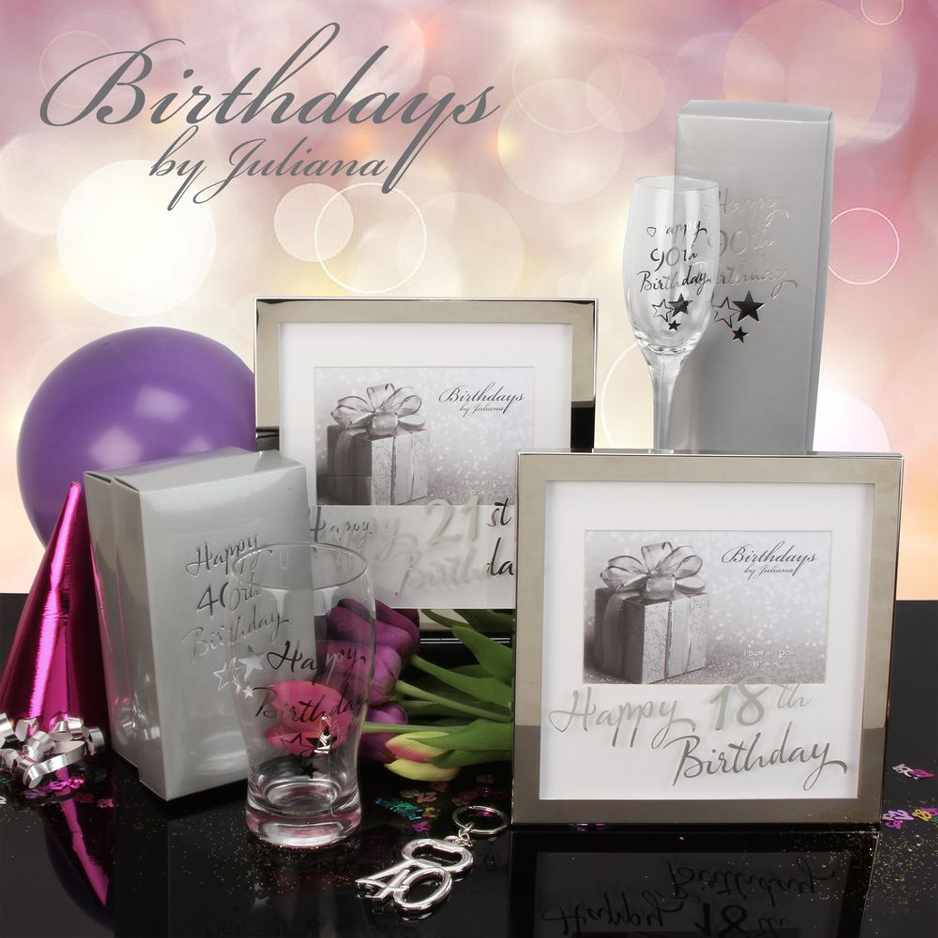 Milestones Box Frame 6 x 4 Mirror Print - 18th