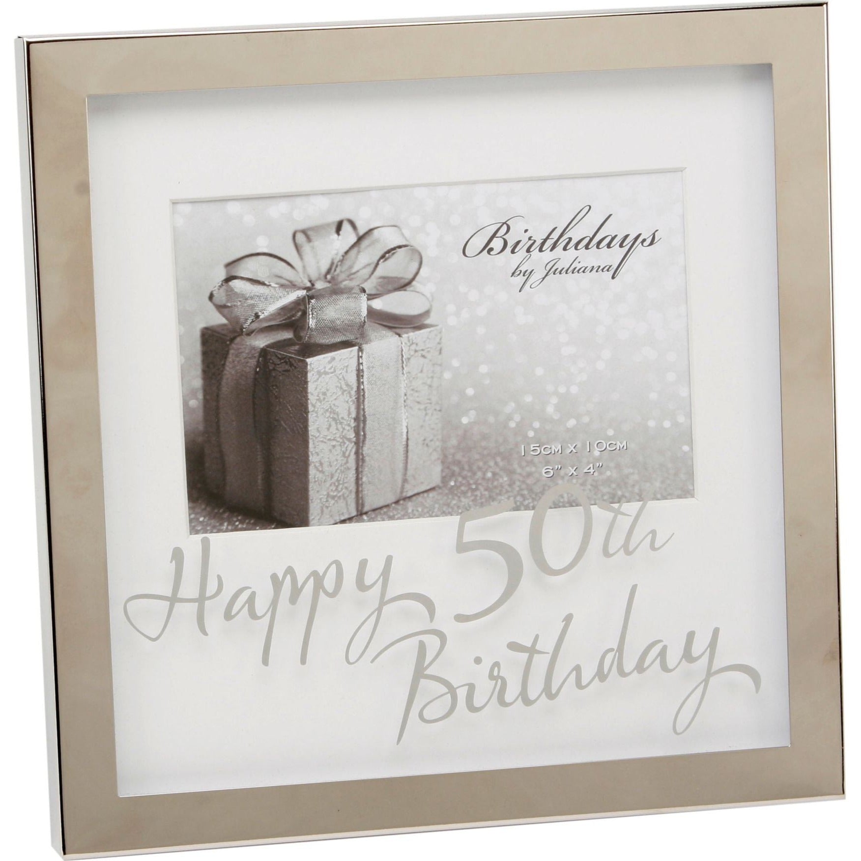 50th Birthday Box Photo Frame Mirror Print