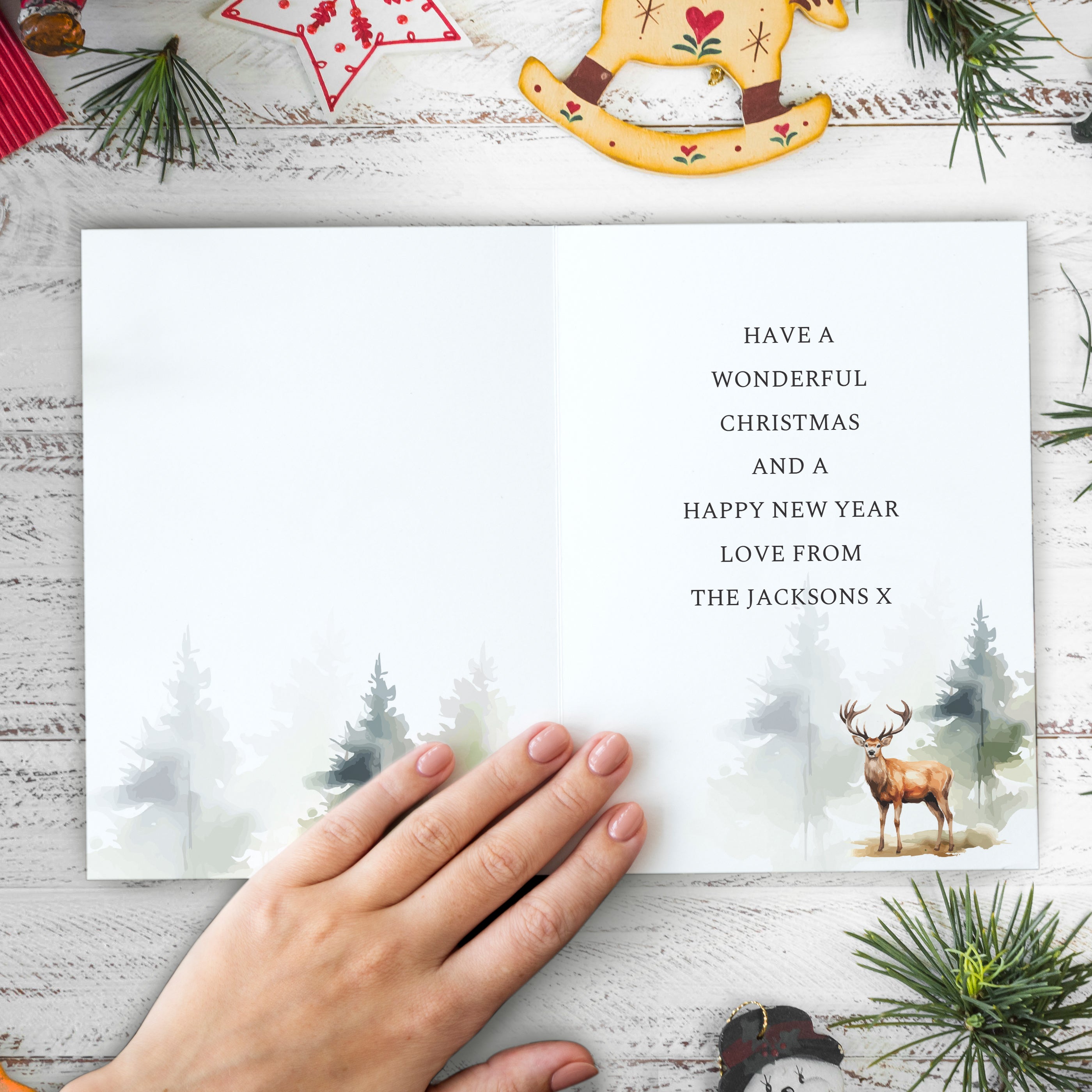 Personalised Pack of 10 Christmas Cards - Stag