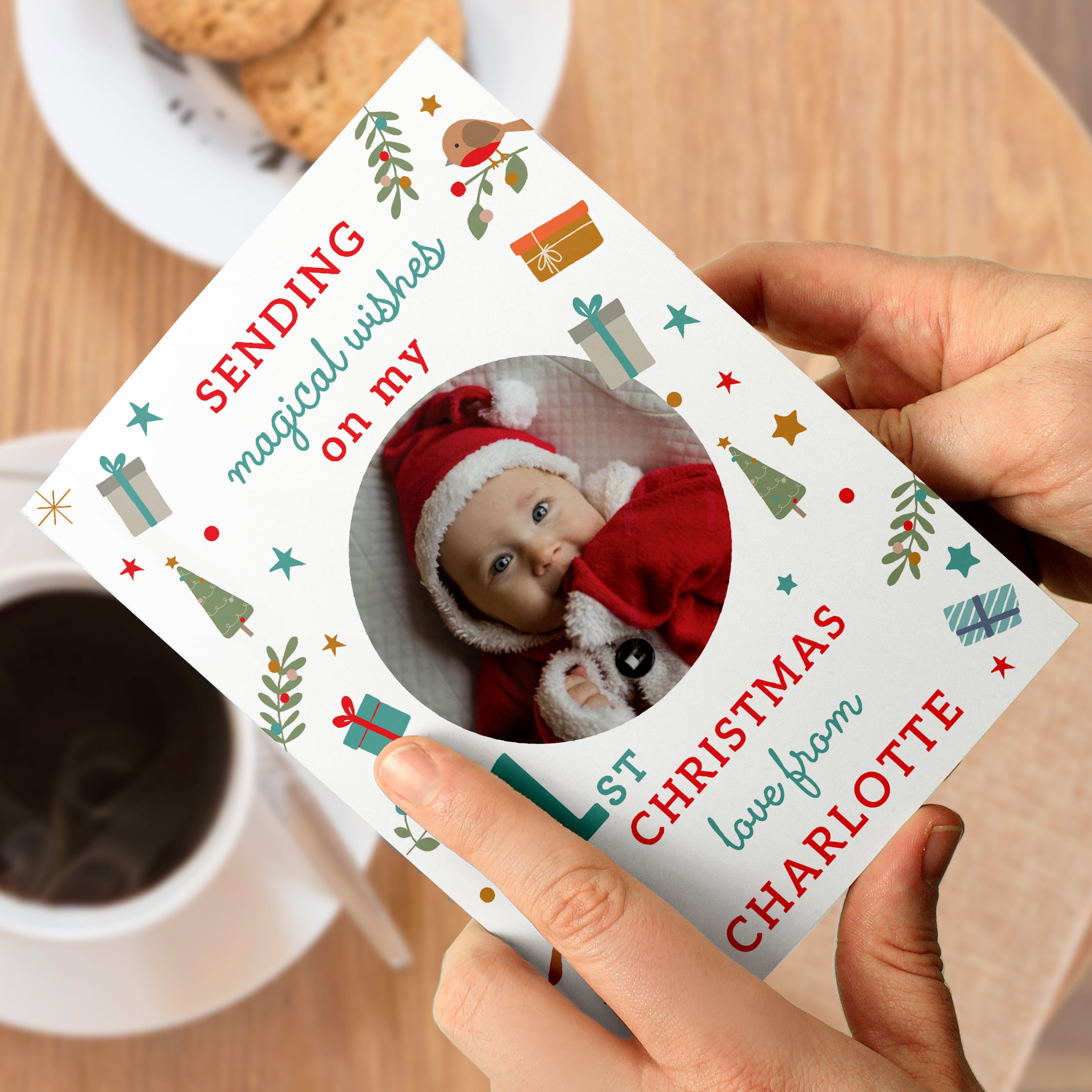 Personalised My 1st Christmas Photo Upload Pack of 10 Cards