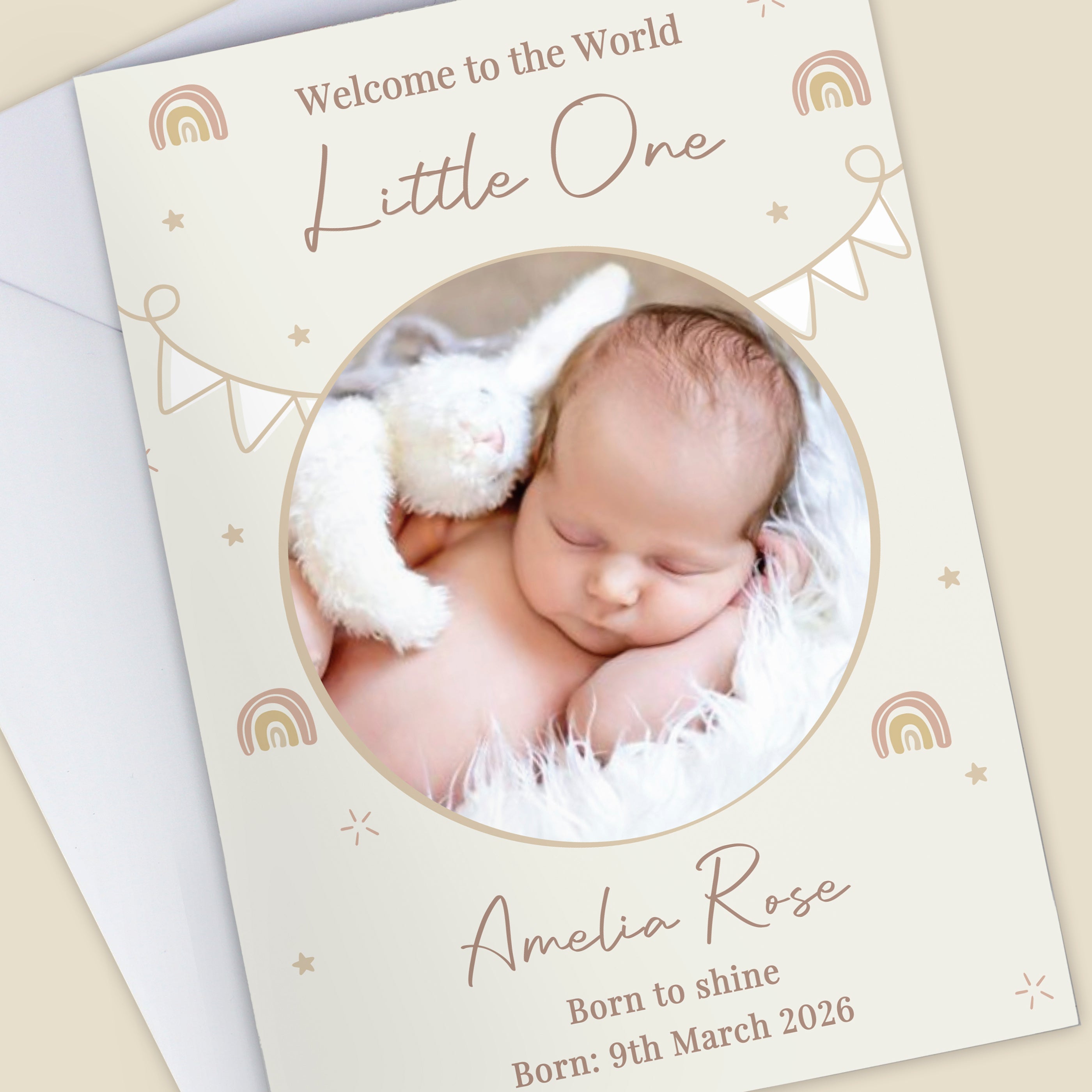 Personalised Photo Upload New Baby Card