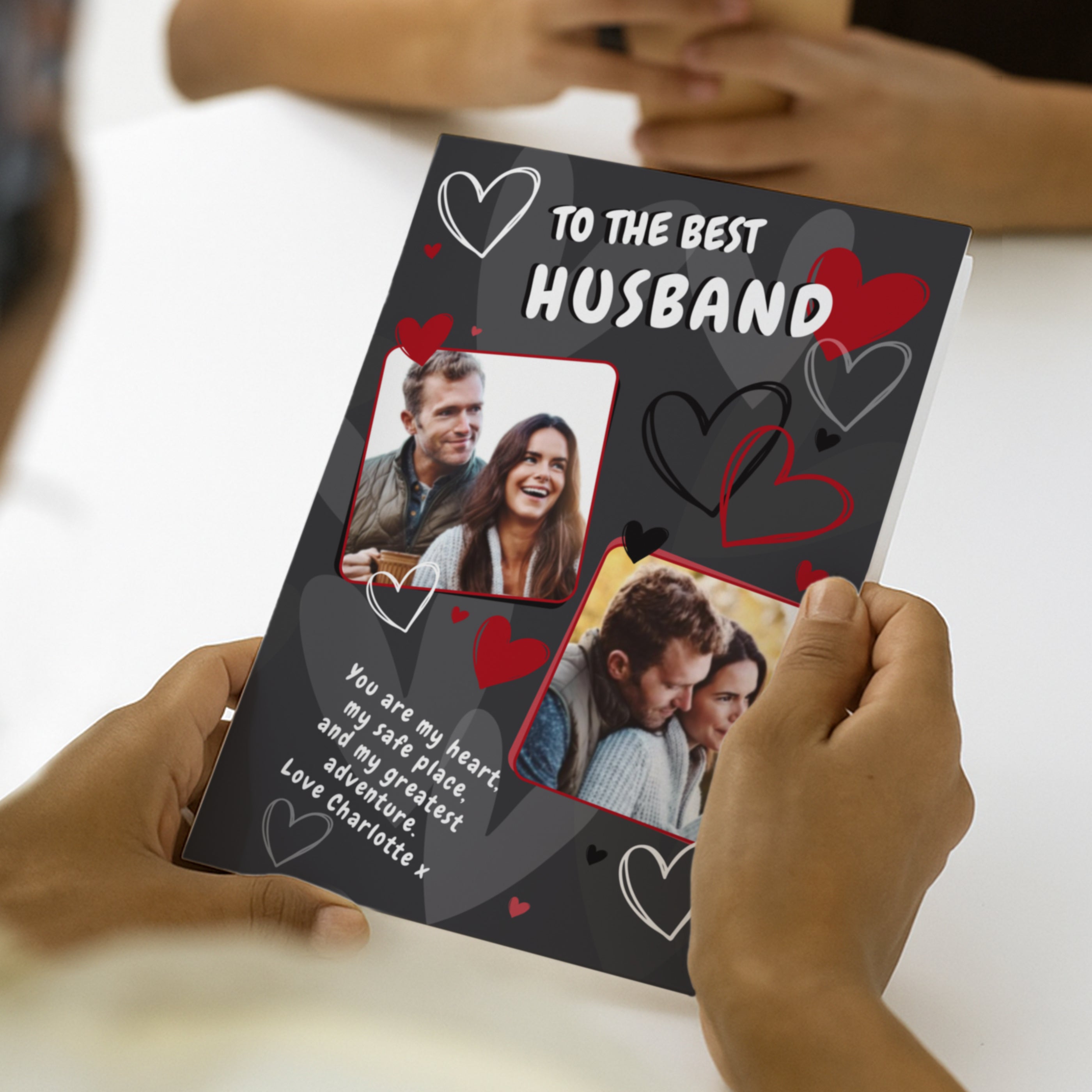 Personalised Photo Upload Hearts Card