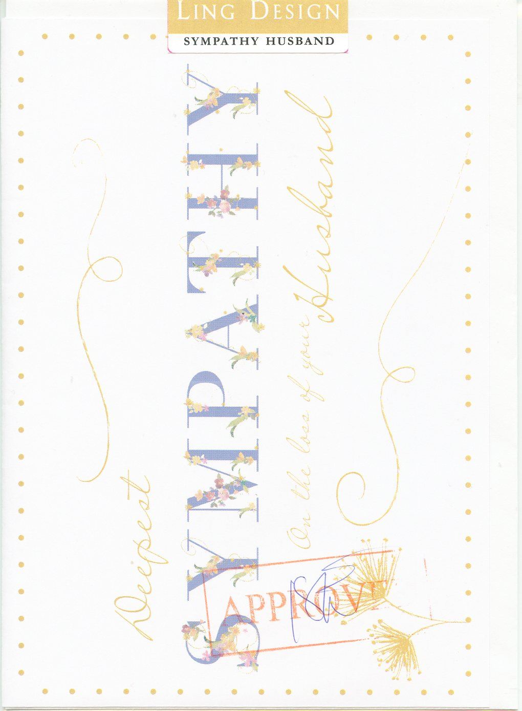 Loss of Husband Sympathy Card