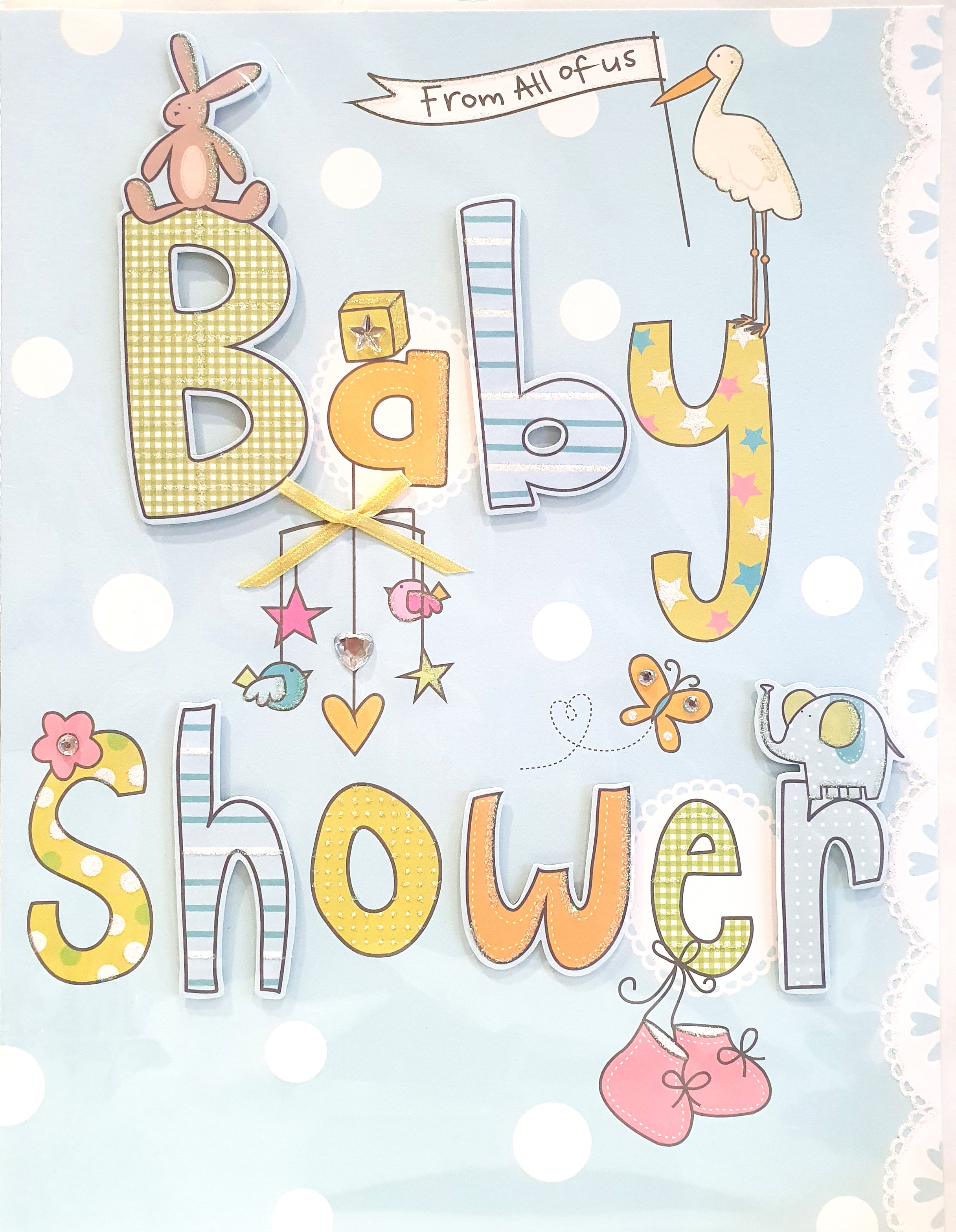 Baby Shower Large Card Handmade Cute Card