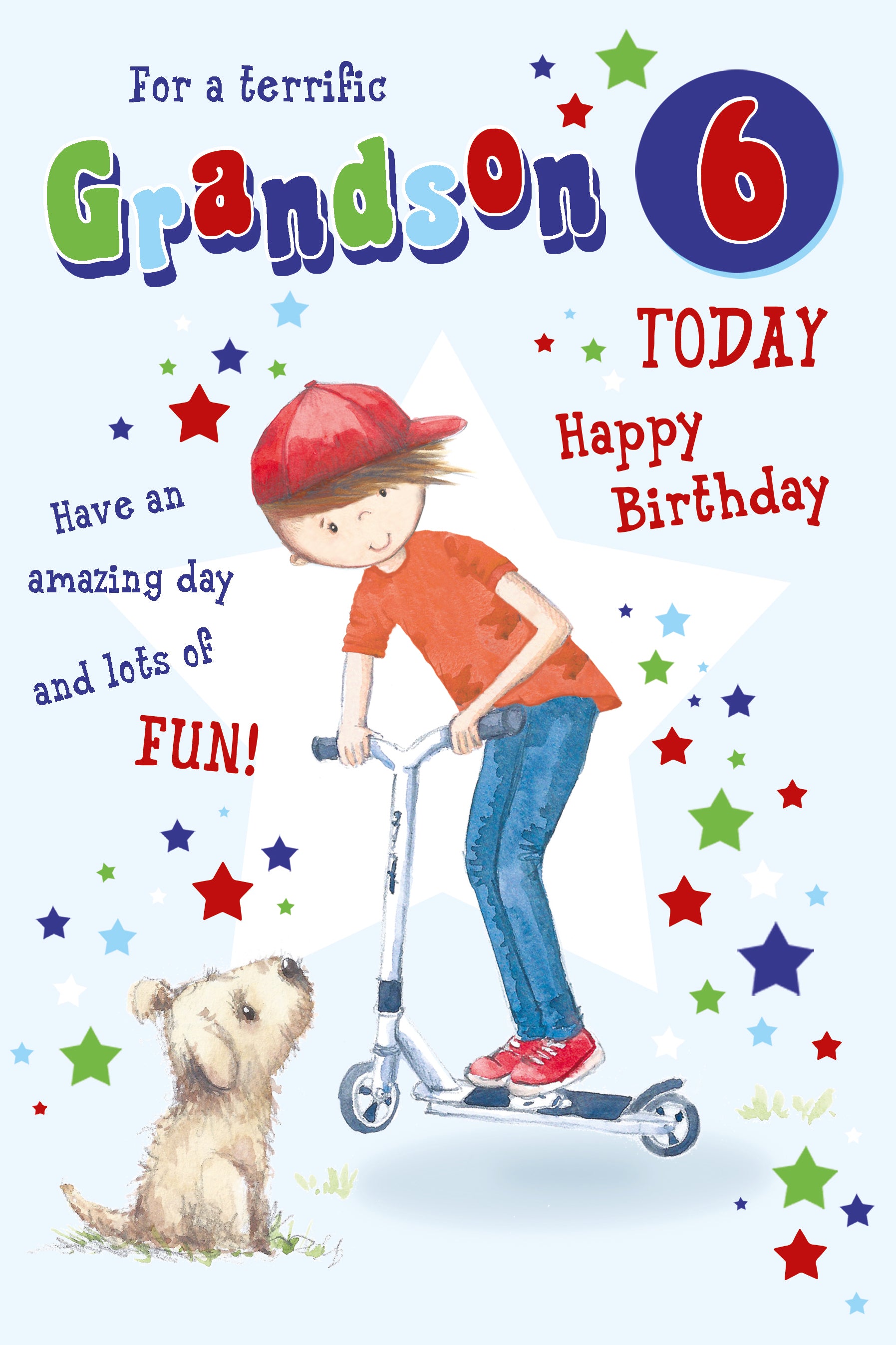 For a terrific Grandson 6th Today Birthday Card