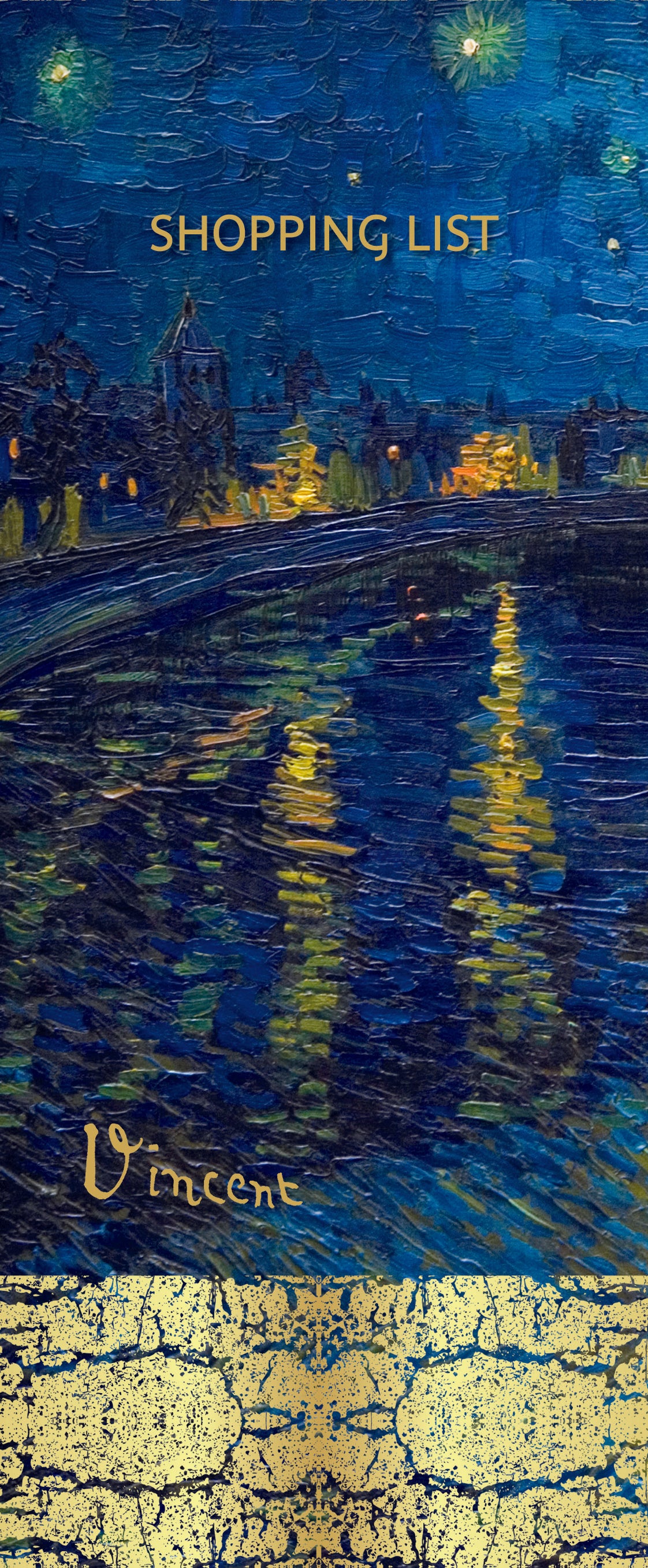 The Gifted Stationery Company - Shopping List – Van Gogh - Starry Night A