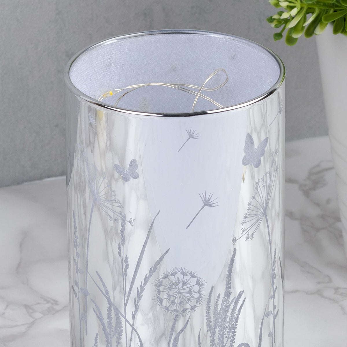 Glass Flower Design Tube with LED Lights 15cm