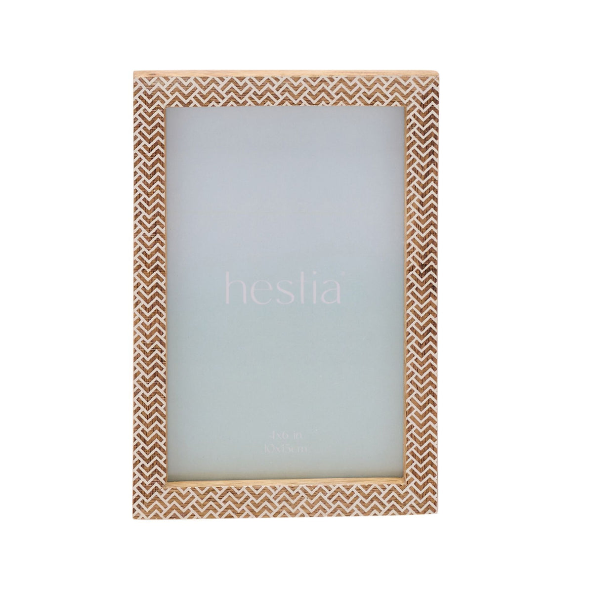 Hestia Chevron Stamped Carved Wood Photo Frame 4" x 6"
