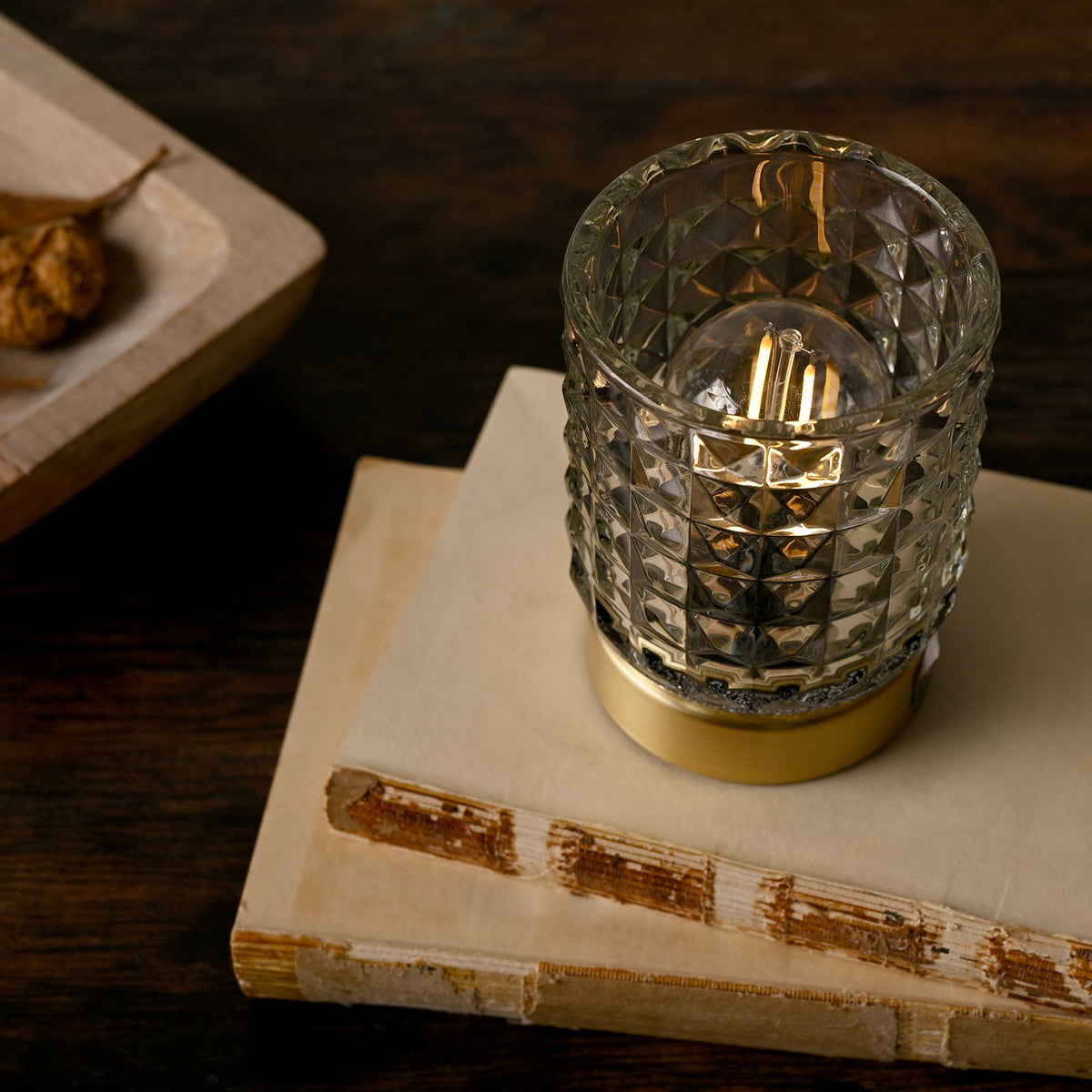 Clear Glass Cup with LED Bulb Light