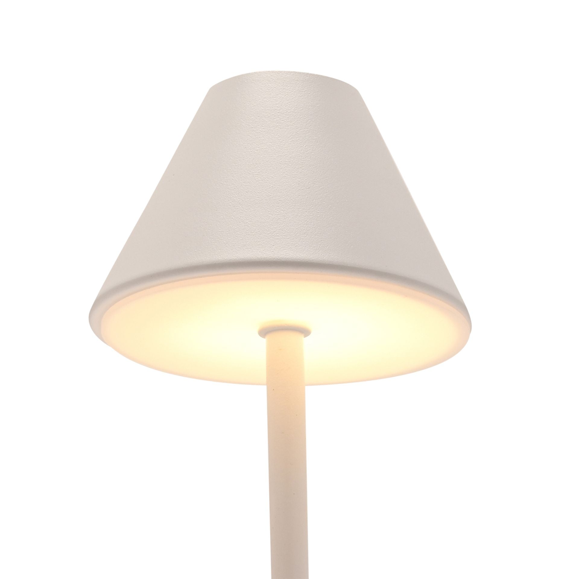 Hestia Matt Putty White USB LED Touch Table Lamp - Medium