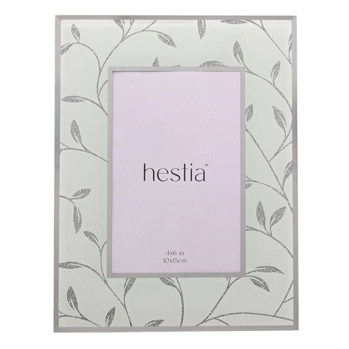 Hestia Glitter Leaf Design Photo Frame 4" x 6"