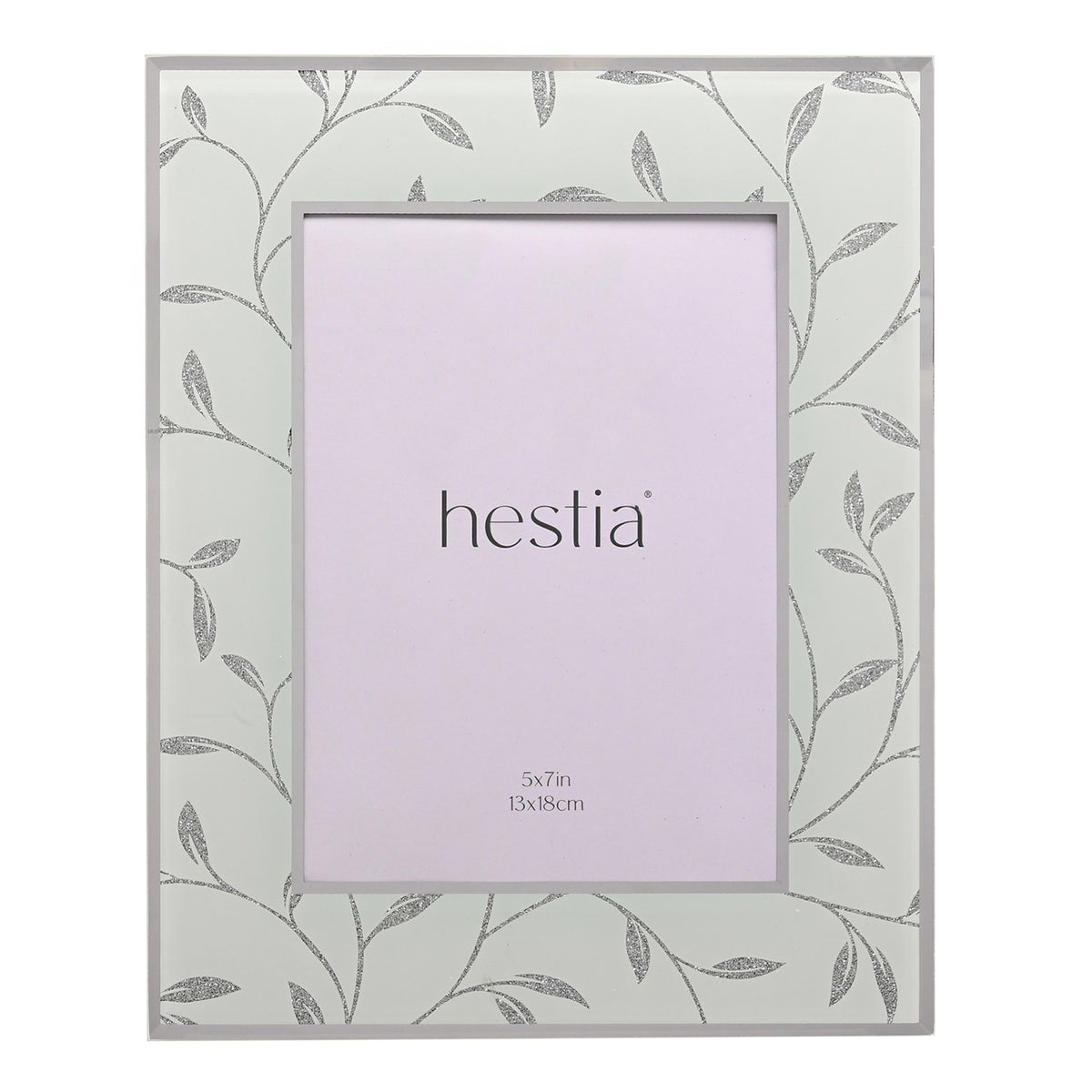 Hestia Glitter Leaf Design Photo Frame 5" x 7"