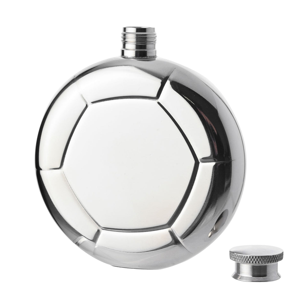 Harvey Makin Classic Hip Flask 5oz Mirror Polished - Football