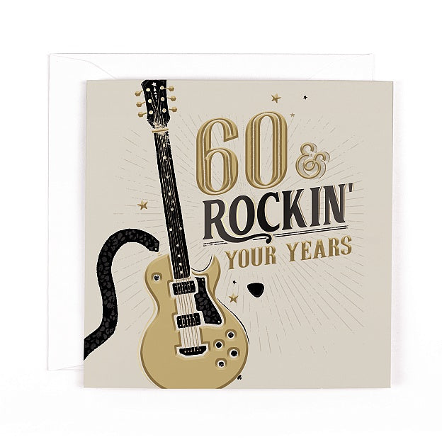 60th Birthday Card - Guitar
