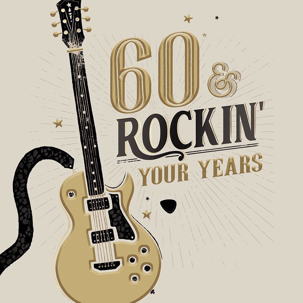 60th Birthday Card - Guitar