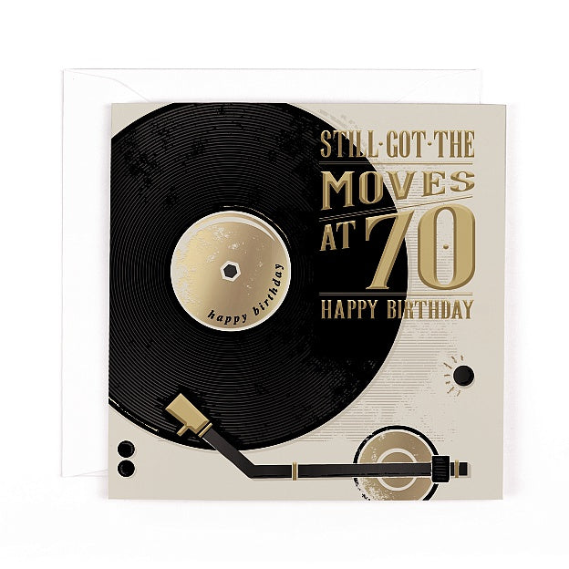 70th Birthday Card - Record Player