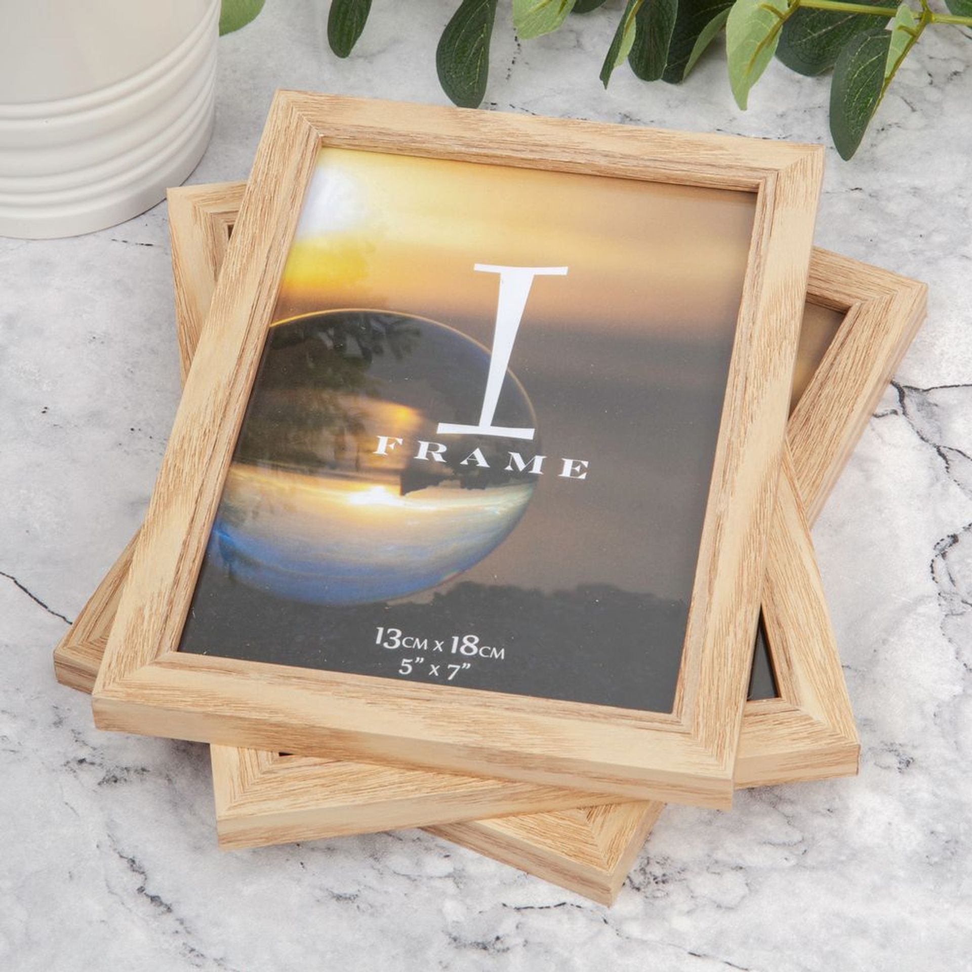 iFrame Set of 3 Photo Frames Oak 5" x 7"