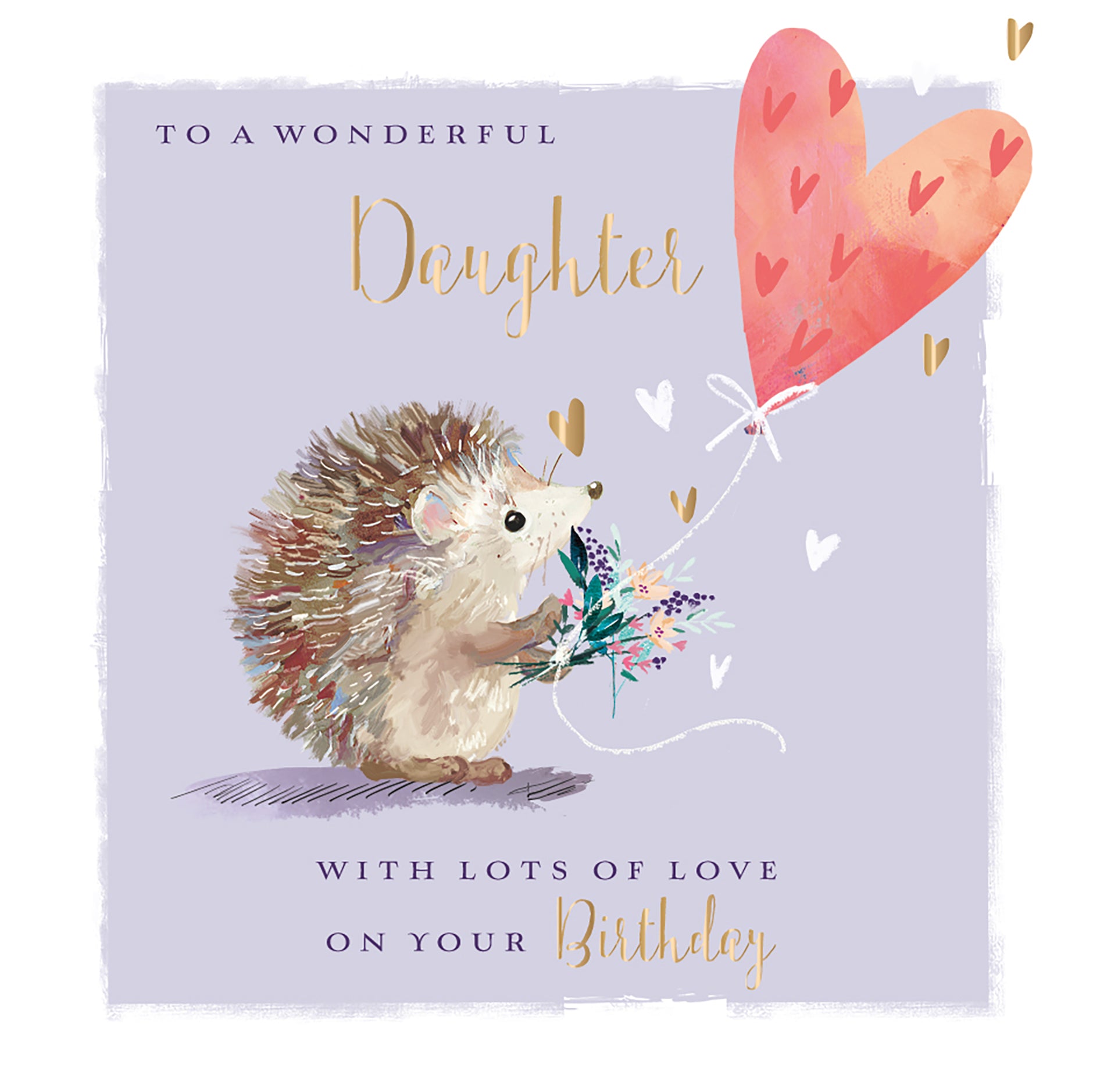 Daughter Birthday Card - Adorable Hedgehog Wishes