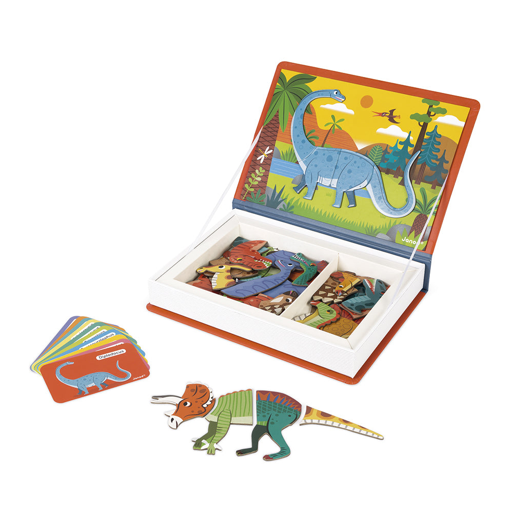 Janod Dinosaurs Magneti'book, 40 magnets