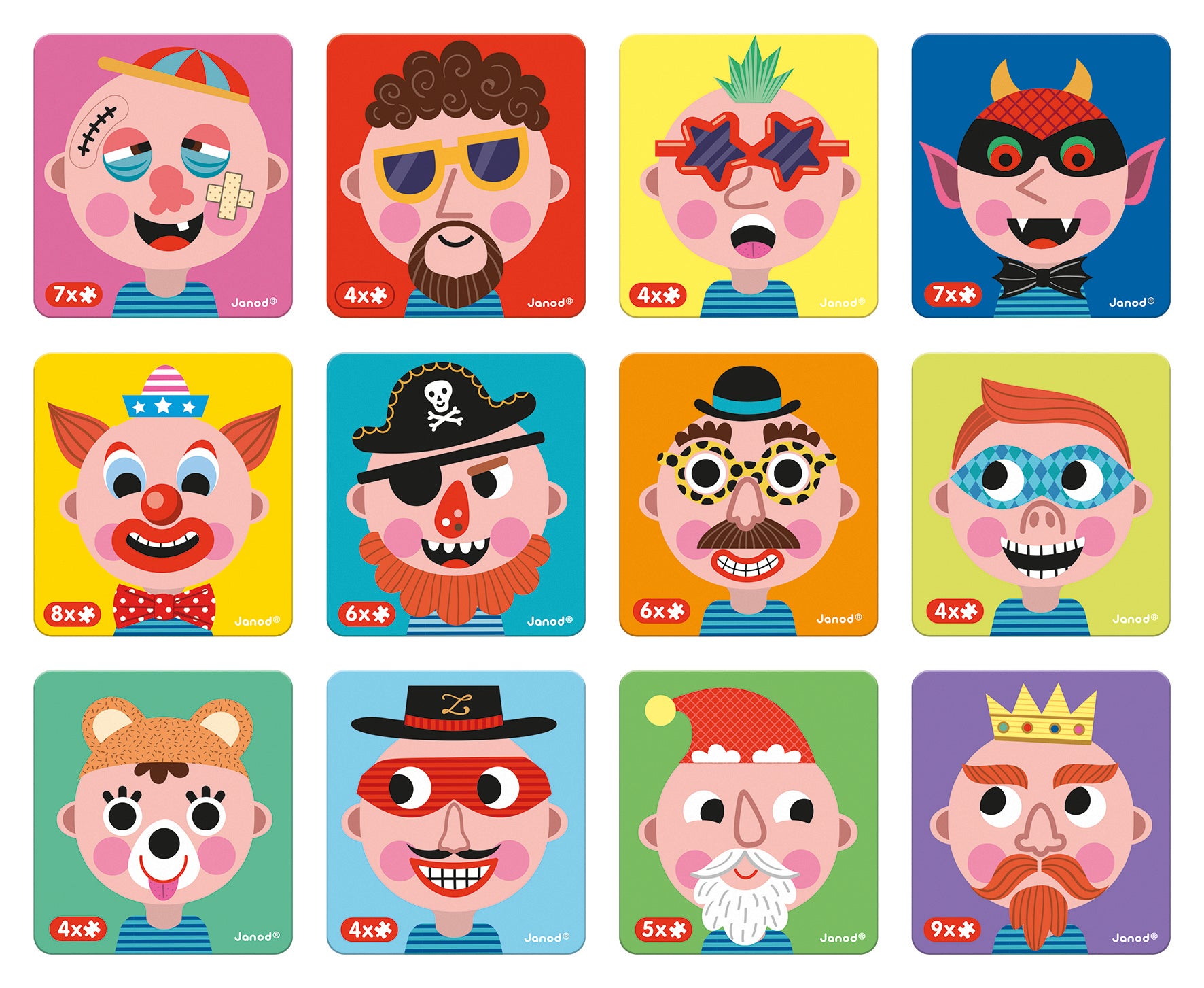 Janod Boy's Crazy Faces Magneti'Book