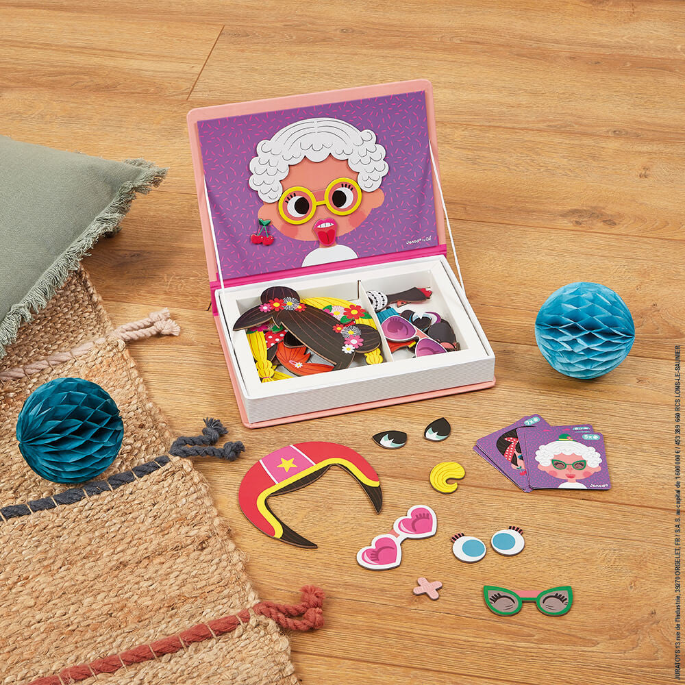 Janod Girl's Crazy Faces Magneti'Book