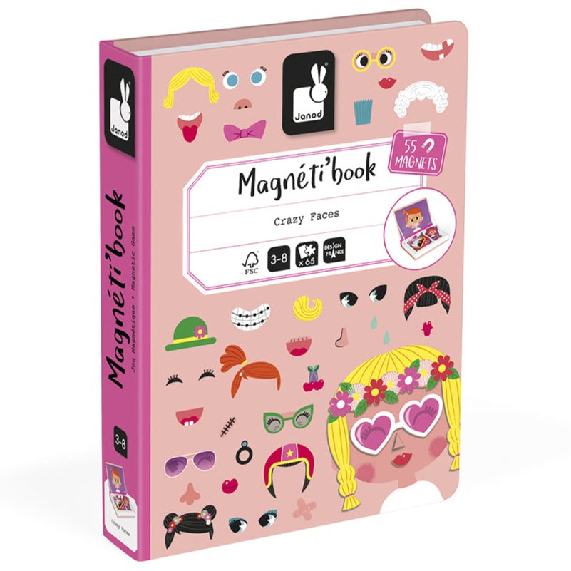 Janod Girl's Crazy Faces Magneti'Book
