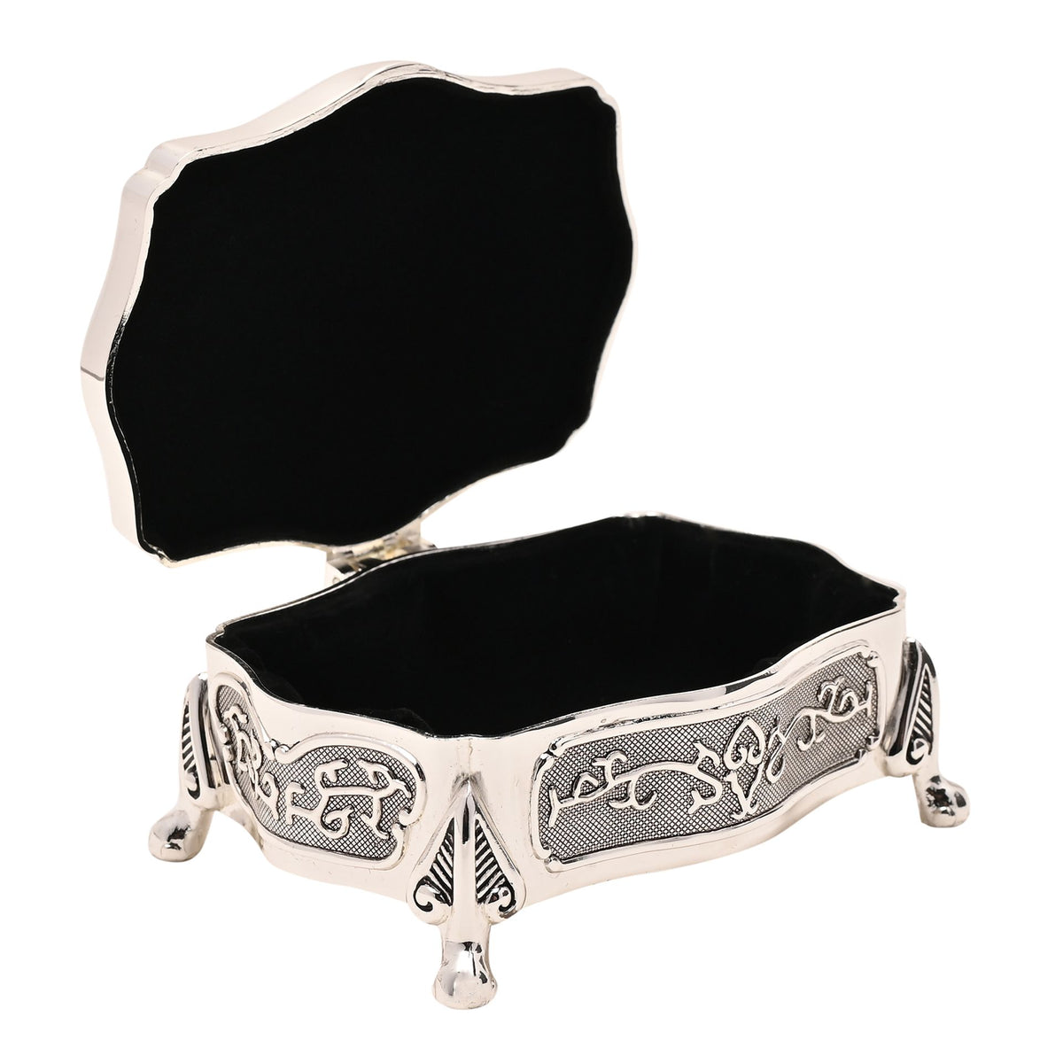 Sophia G/Boxed S/P Trinket Oblong/Wavy with feet
