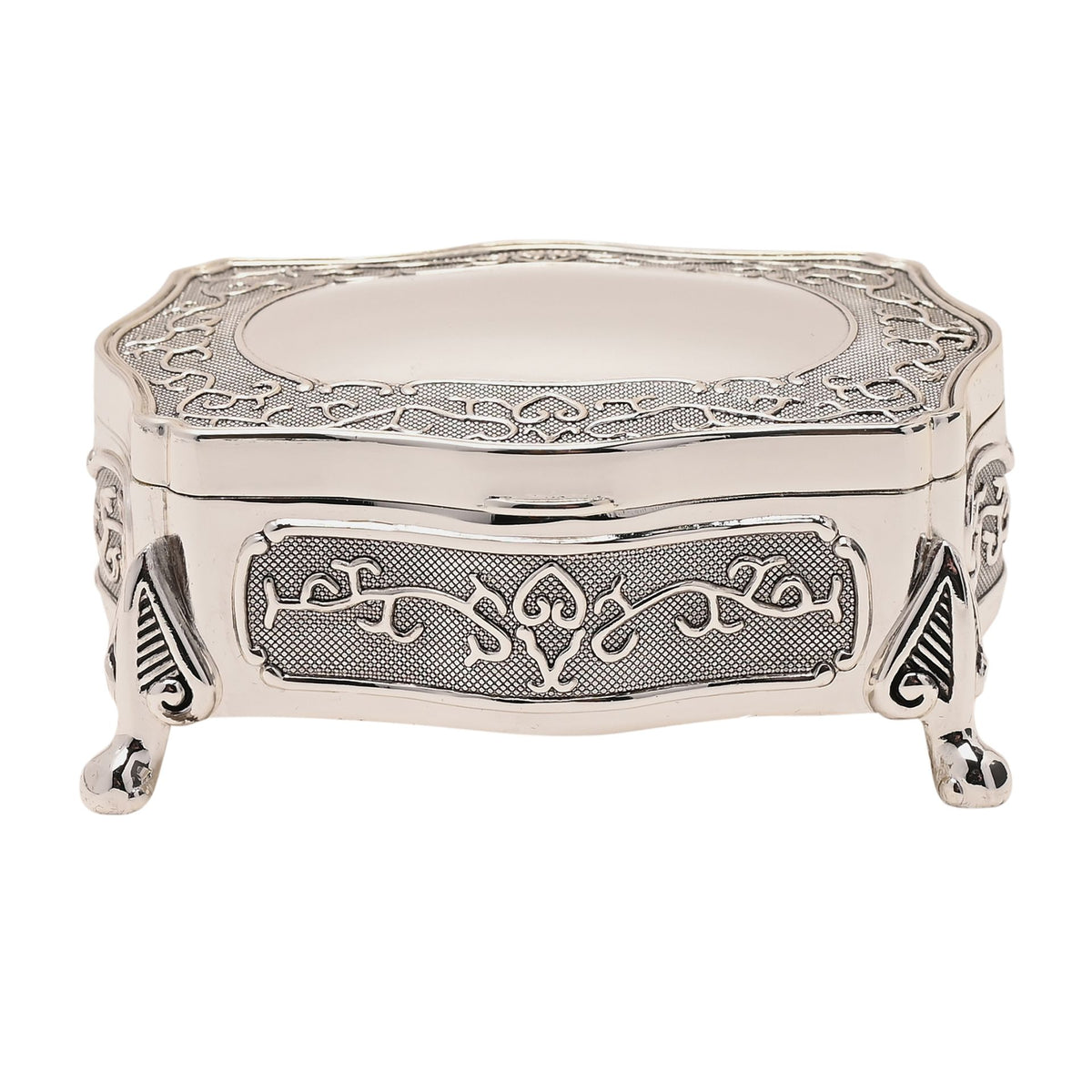 Sophia G/Boxed S/P Trinket Oblong/Wavy with feet