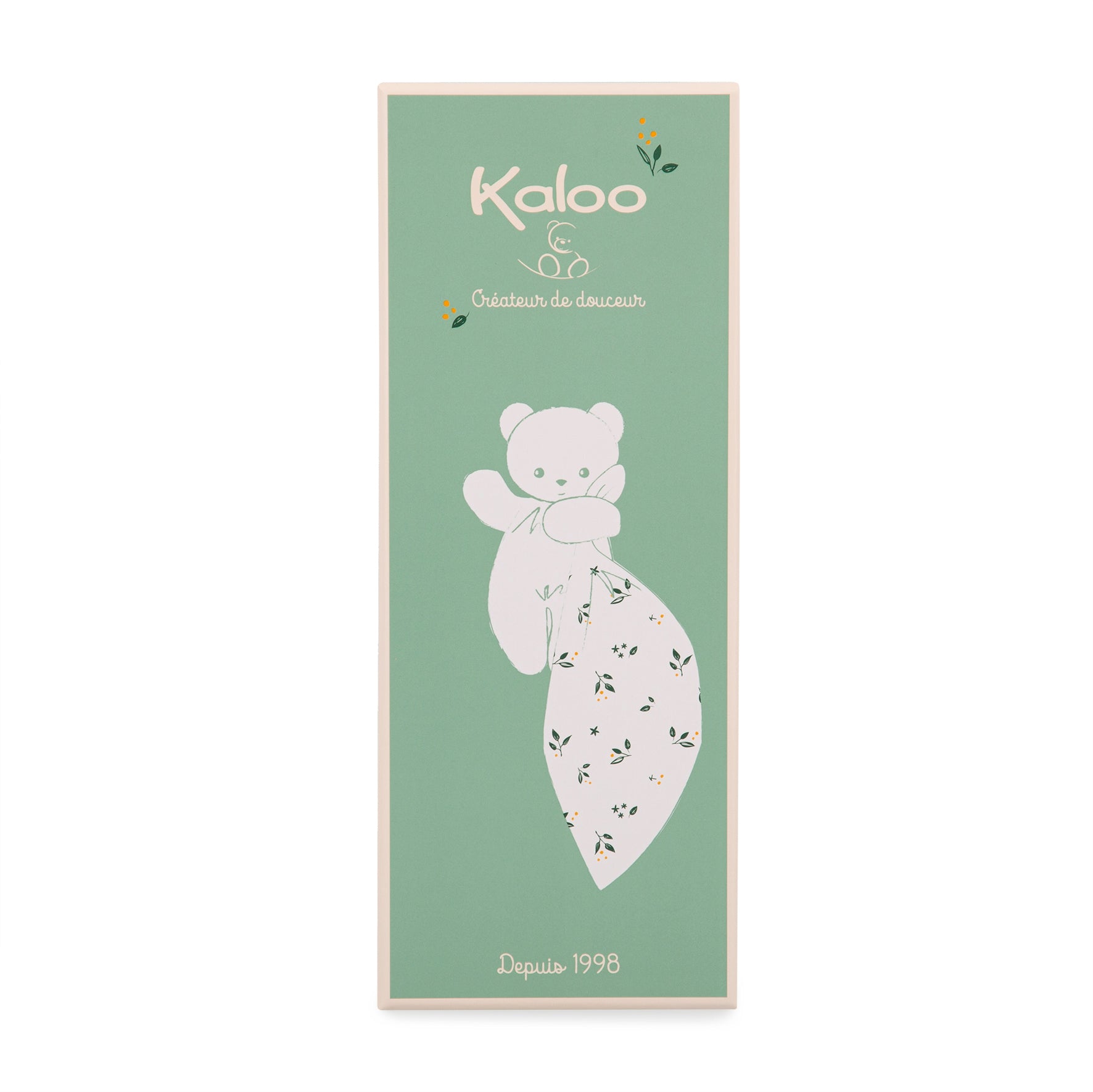 KALOO CARRE DOUCEUR DOUDOU BEAR LEAVES OF LOVE 17CM