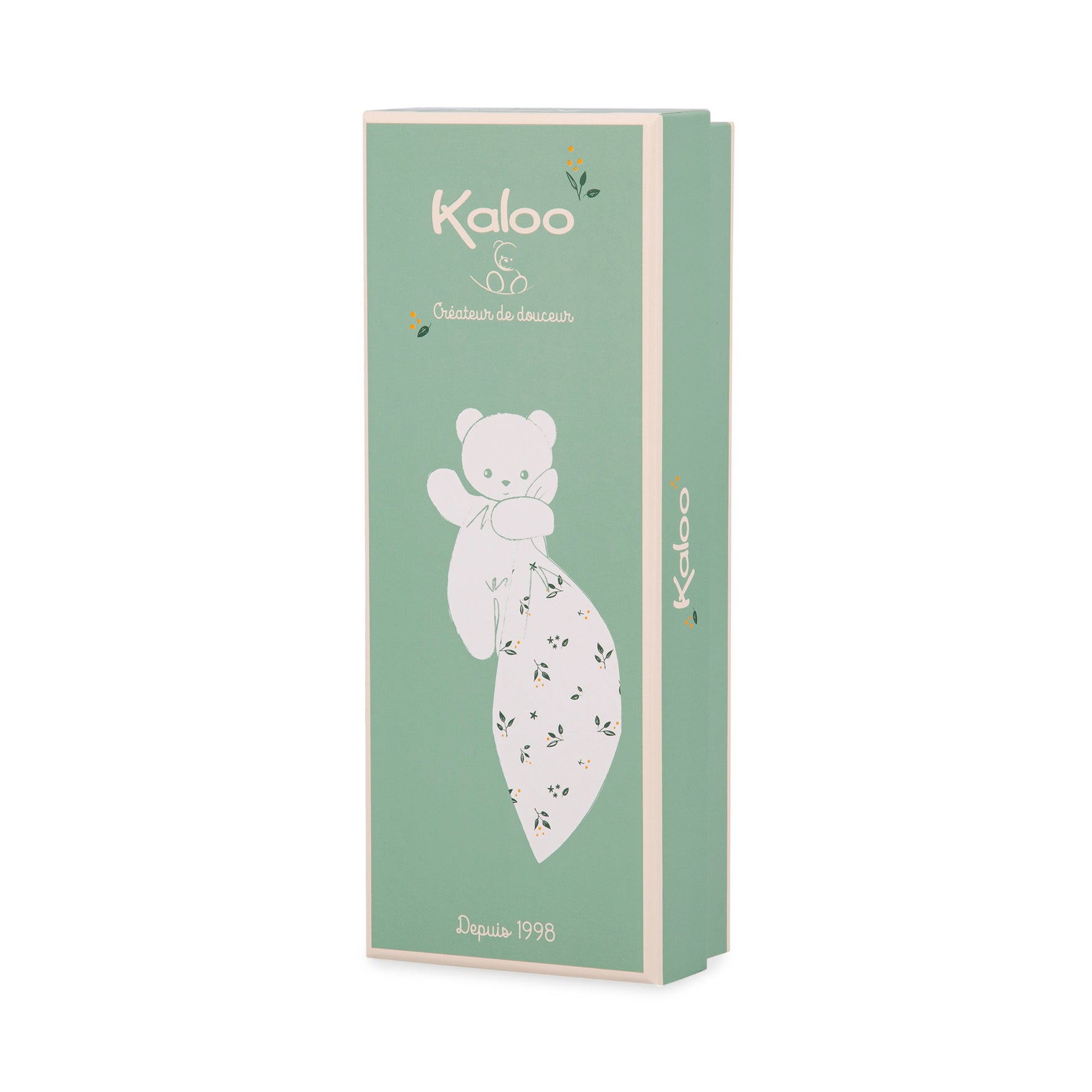 KALOO CARRE DOUCEUR DOUDOU BEAR LEAVES OF LOVE 17CM