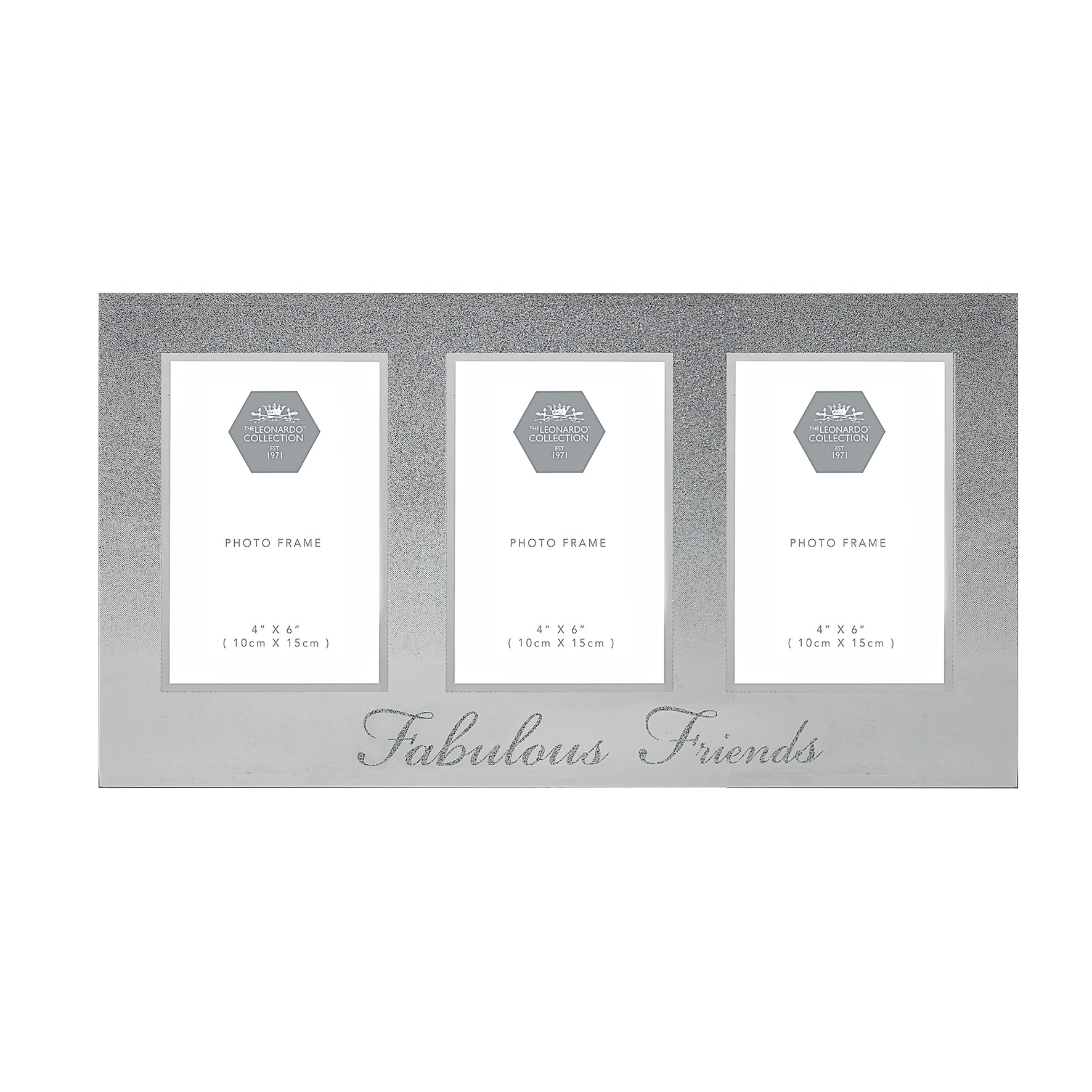 Fabulous Friend Silver Triple Photo Frame - 4" x 6" Aperture Size