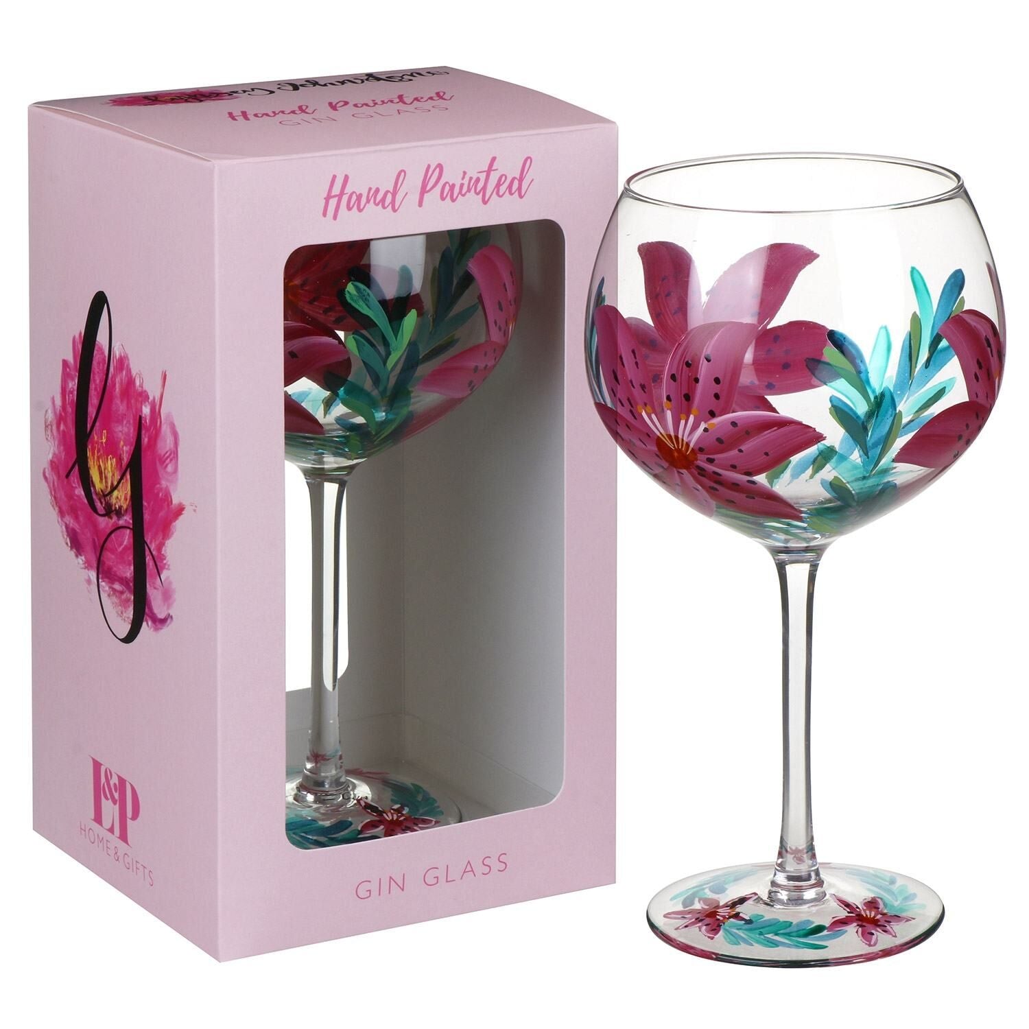 Lily Flower Colourful Gin Glass