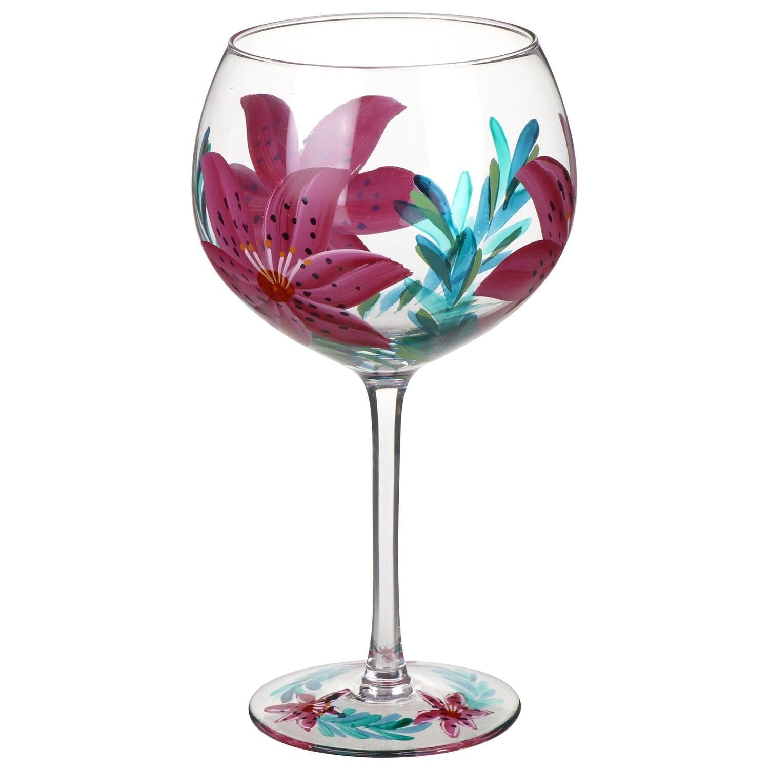 Lily Flower Colourful Gin Glass