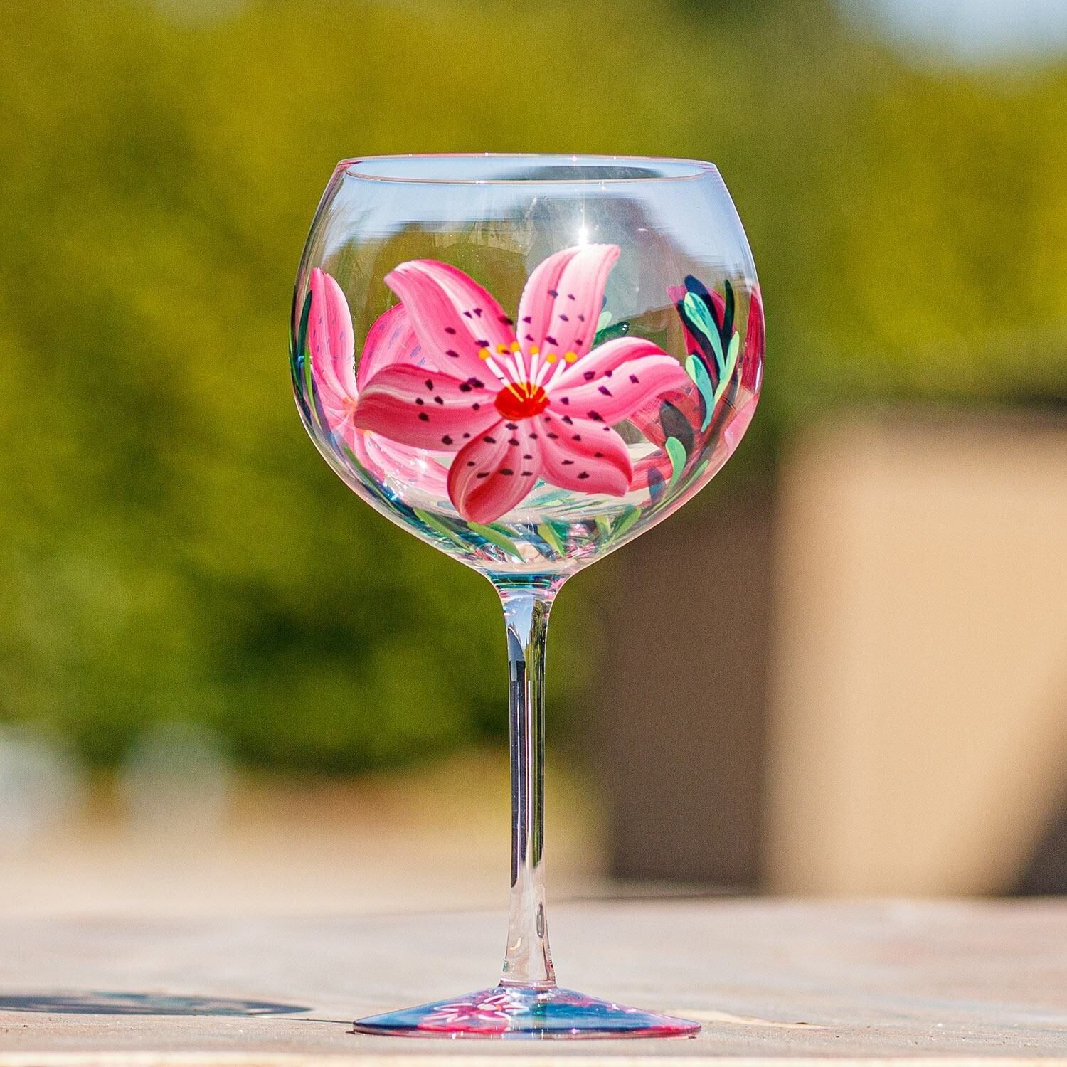 Lily Flower Colourful Gin Glass