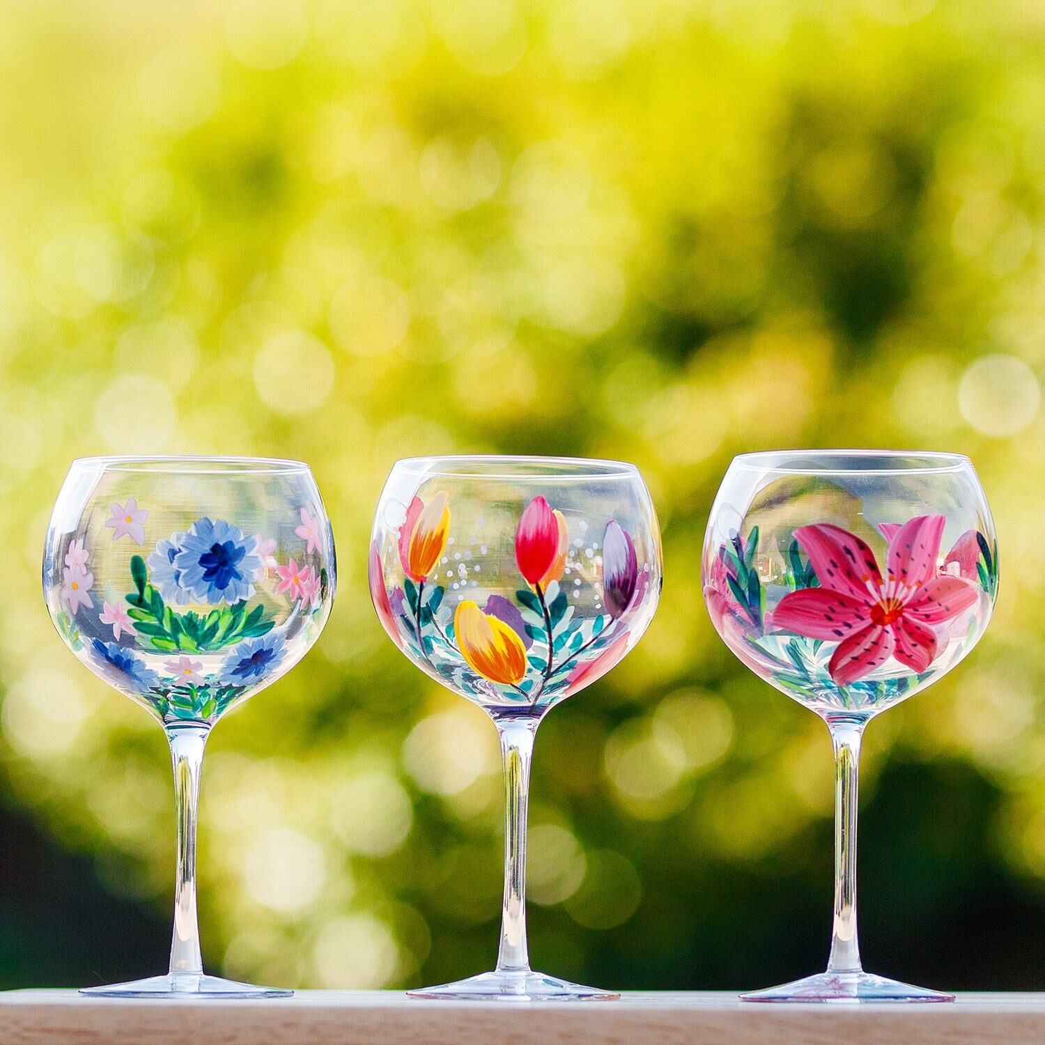 Lily Flower Colourful Gin Glass