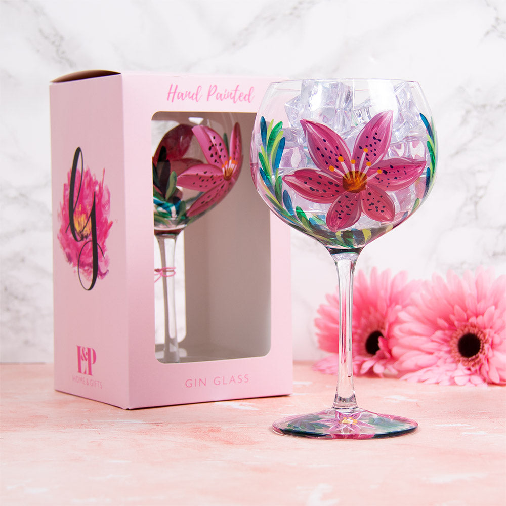 Lily Flower Colourful Gin Glass